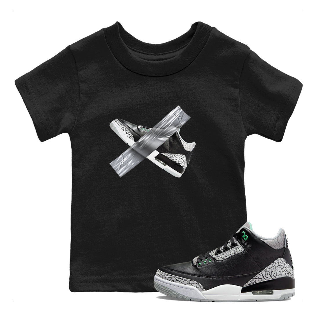 Duct Tape snkmatch Tees Kids - Air Jordan 3 Green Glow
