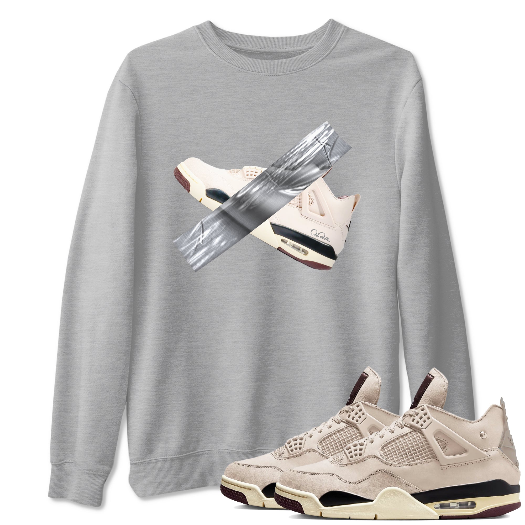 Duct tape snkmatch Tees - Air Jordan 4 A Ma Maniere x Fossil Stone