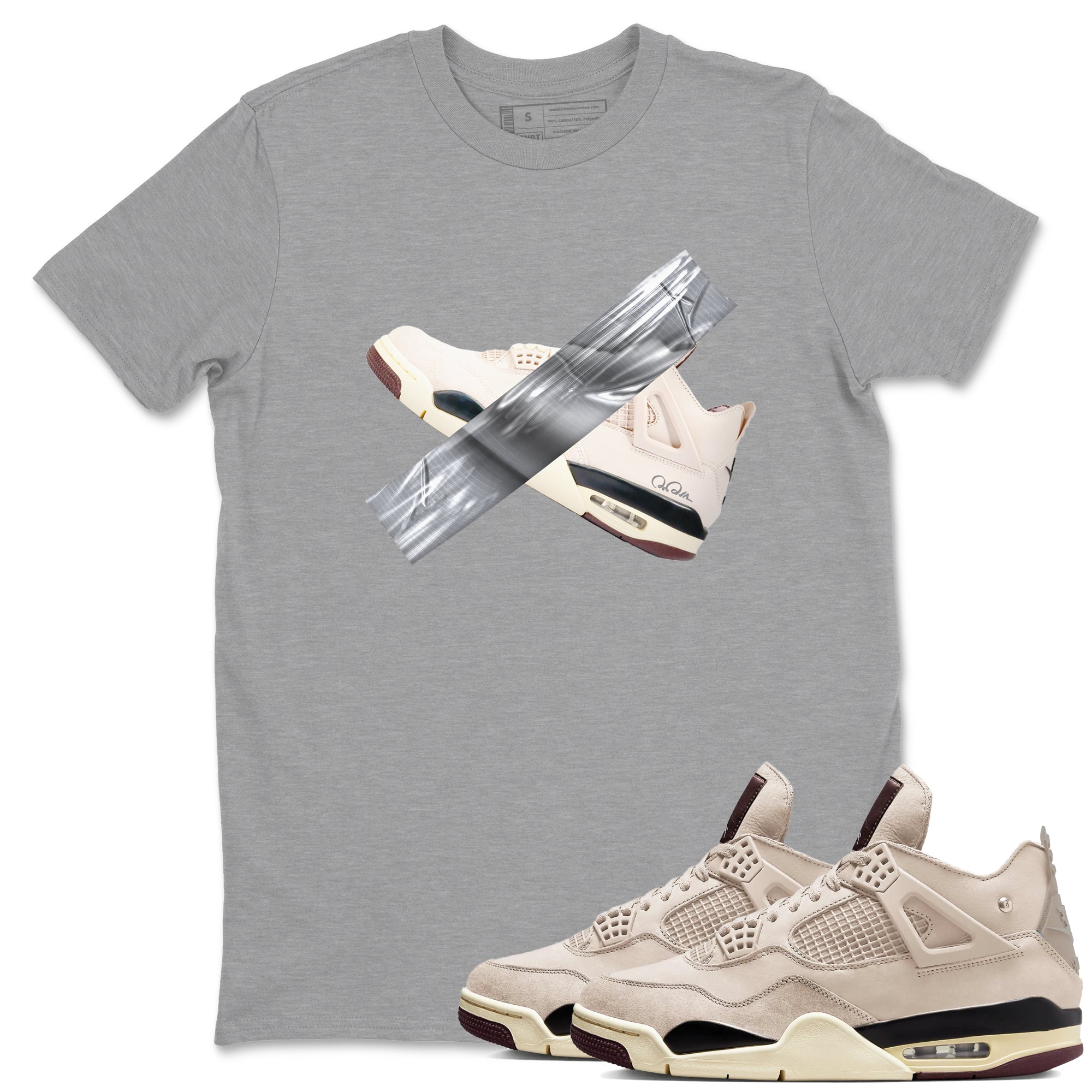Duct tape snkmatch Tees - Air Jordan 4 A Ma Maniere x Fossil Stone