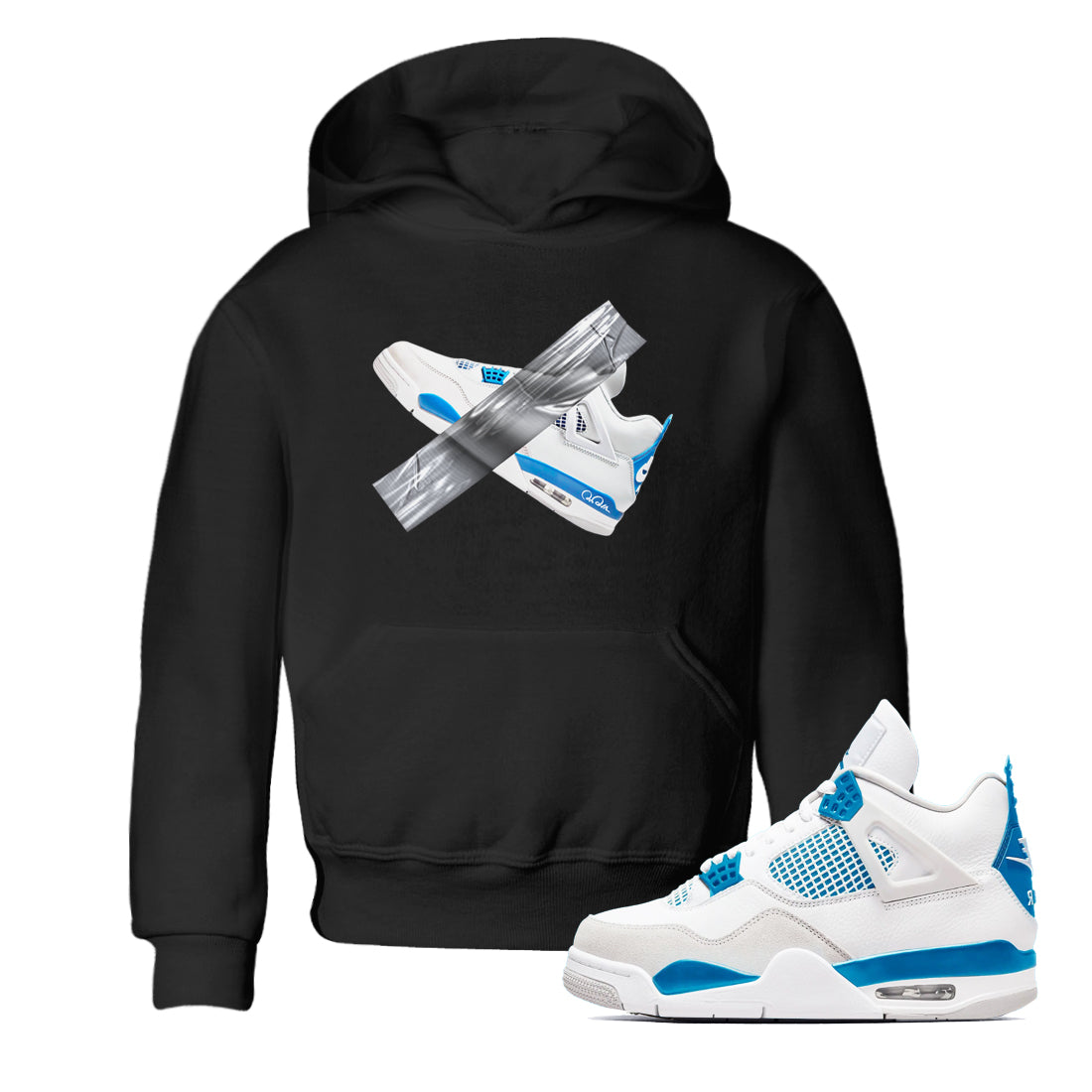 Duct Tape snkmatch Tees Kids - Air Jordan 4 Military Blue