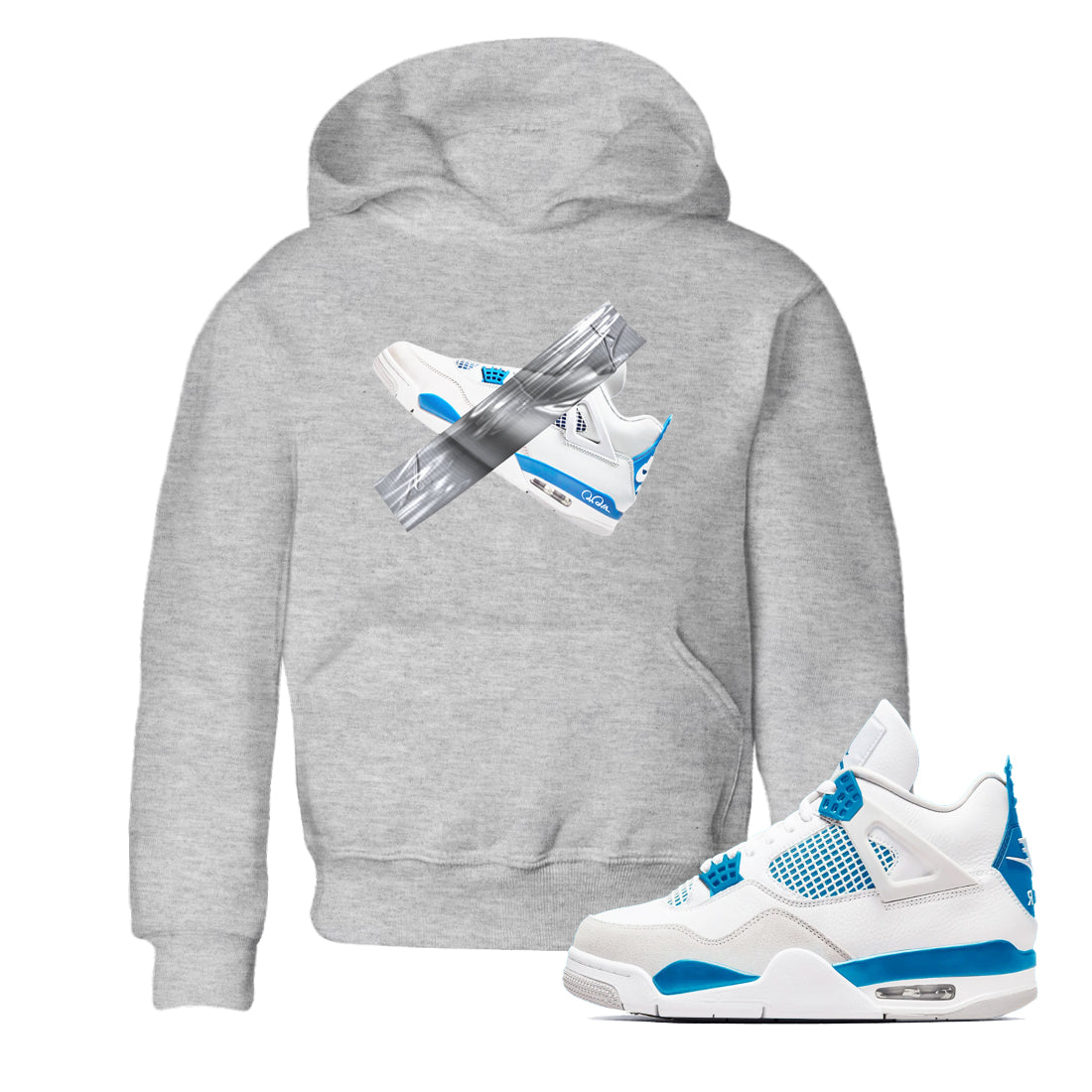 Duct Tape snkmatch Tees Kids - Air Jordan 4 Military Blue