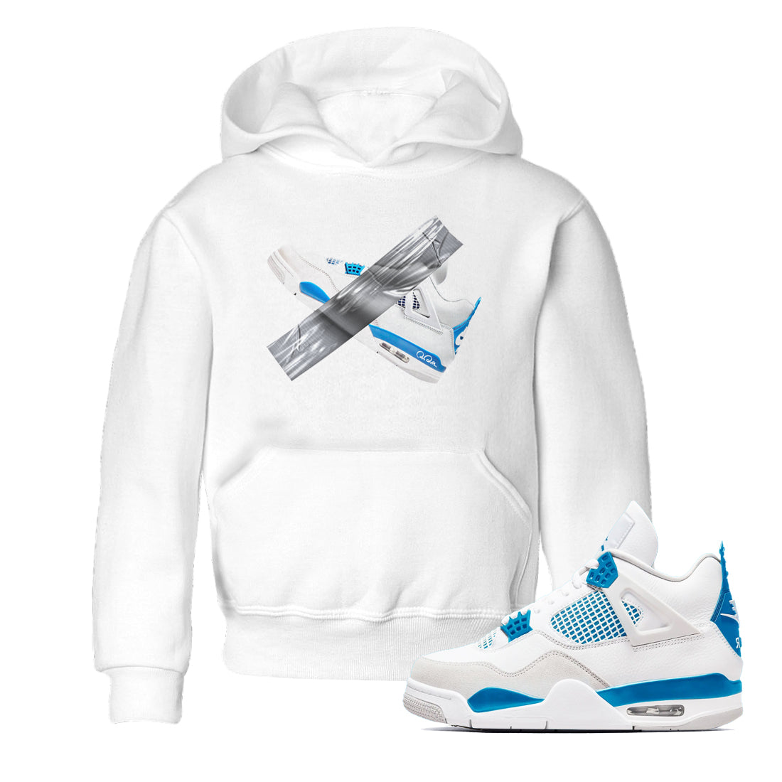 Duct Tape snkmatch Tees Kids - Air Jordan 4 Military Blue