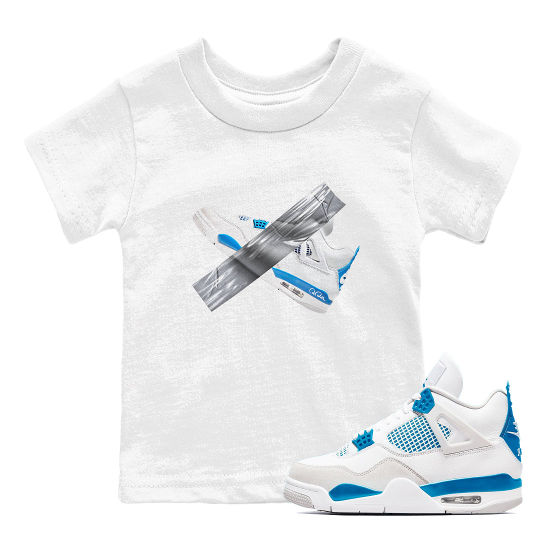 Duct Tape snkmatch Tees Kids - Air Jordan 4 Military Blue