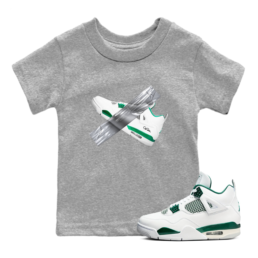 Duct Tape snkmatch Tees Kids - Air Jordan 4 Oxidized Green