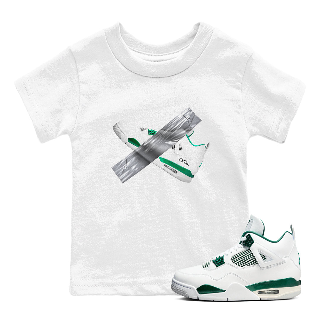 Duct Tape snkmatch Tees Kids - Air Jordan 4 Oxidized Green