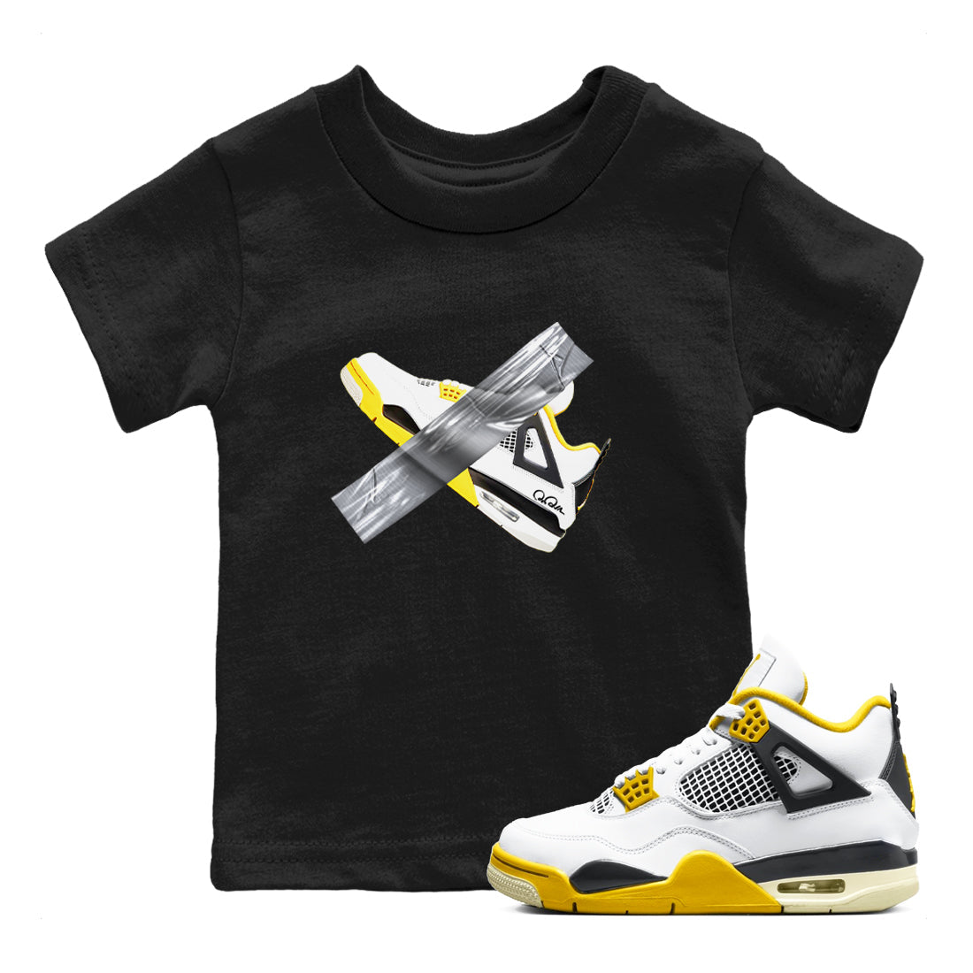 Duct Tape snkmatch Tees Kids - Air Jordan 4 Vivid Sulfur