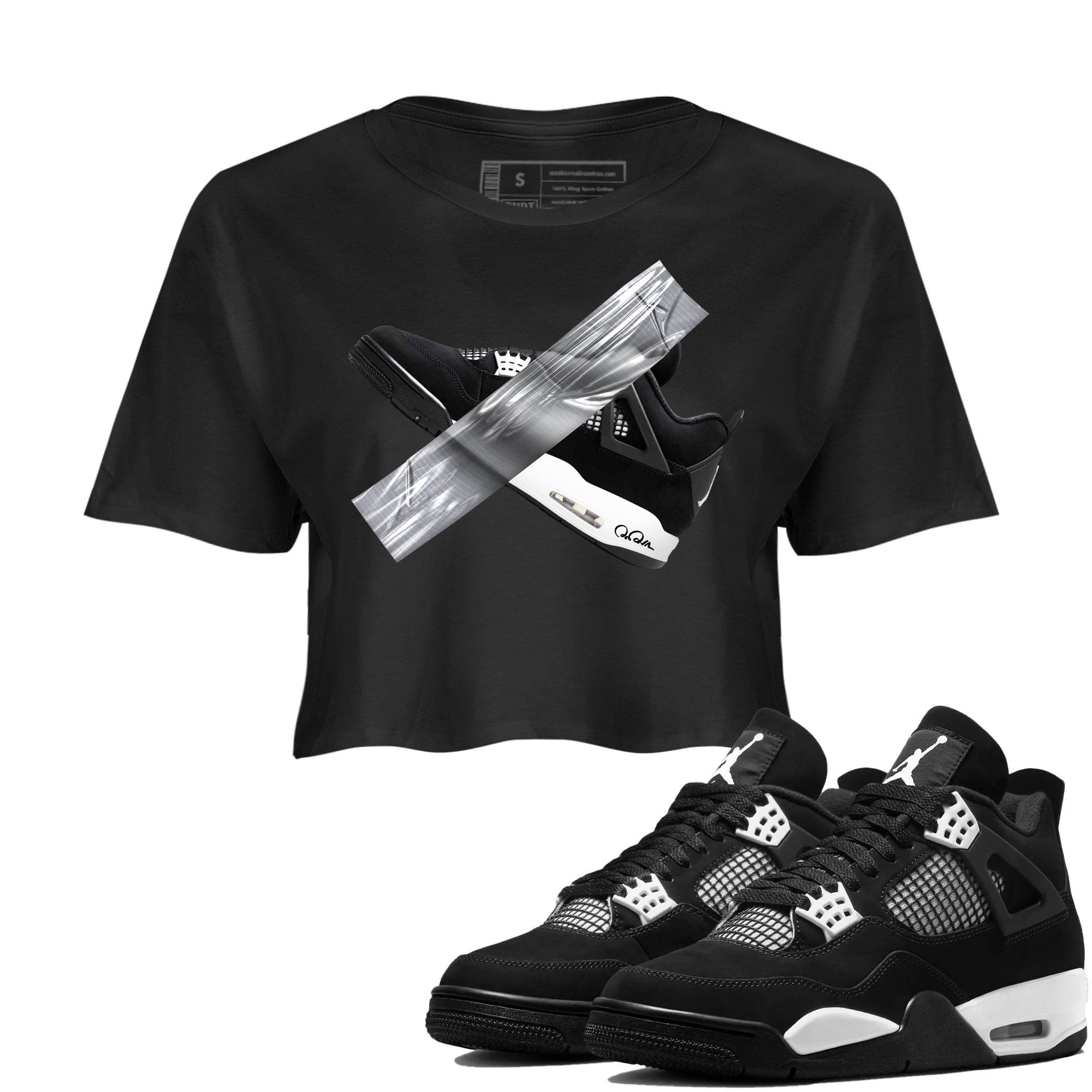 Duct Tape snkmatch Women's Top - Air Jordan 4 White Thunder