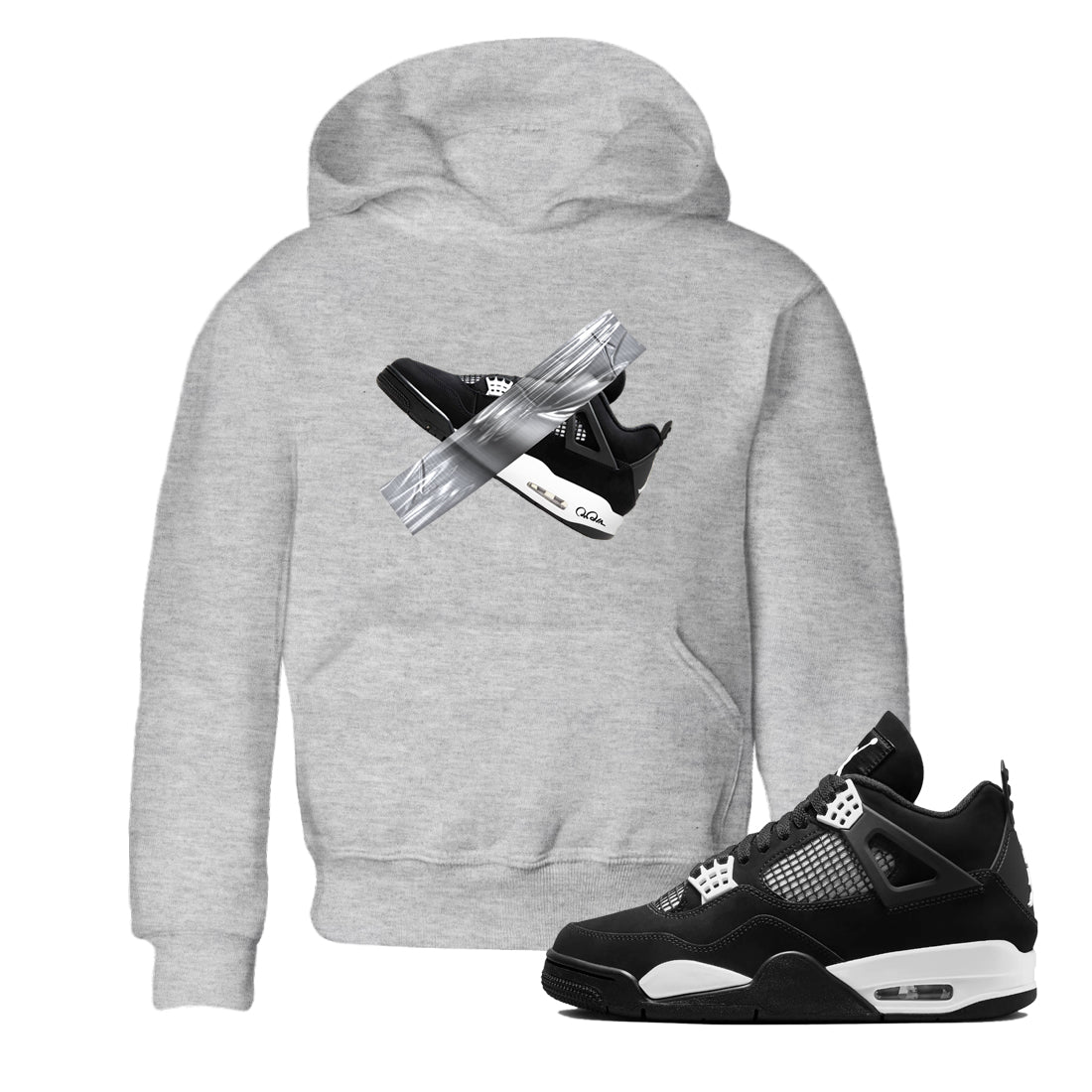 Duct Tape snkmatch Tees Kids - Air Jordan 4 White Thunder