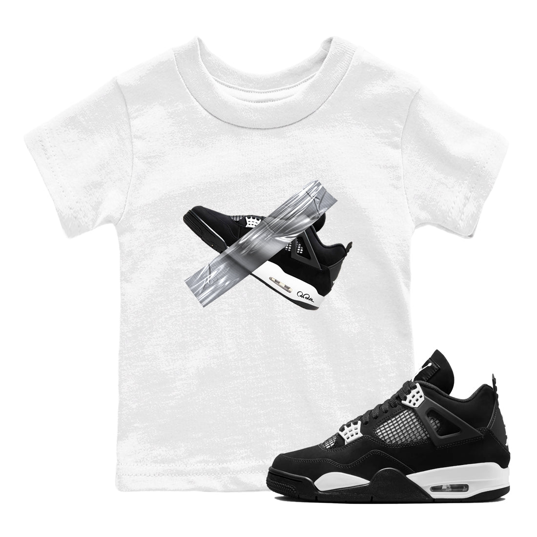 Duct Tape snkmatch Tees Kids - Air Jordan 4 White Thunder