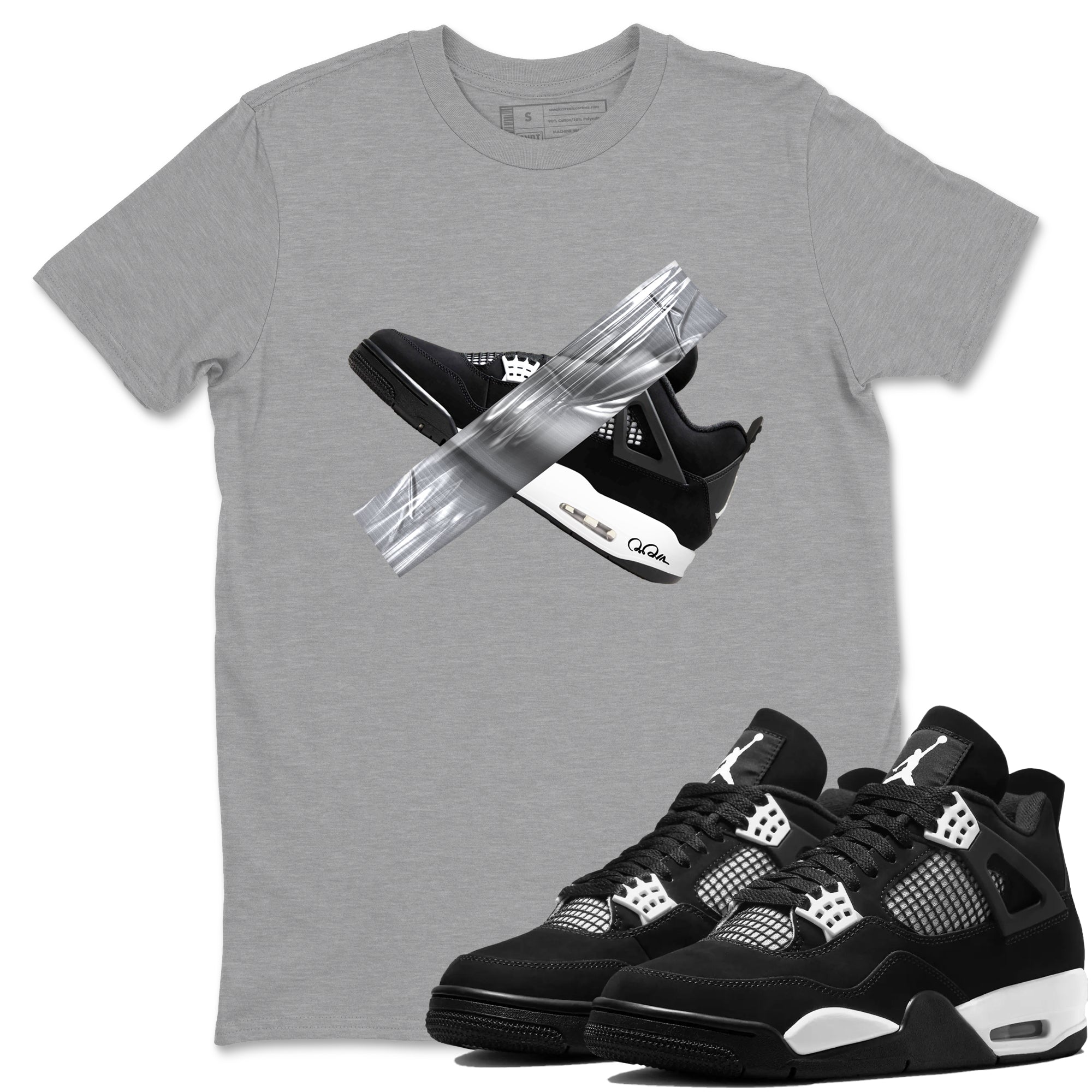 Duct Tape snkmatch Tees - Air Jordan 4 White Thunder
