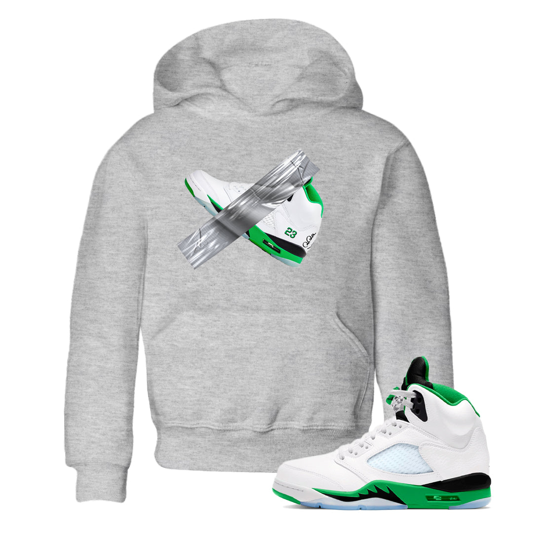 Duct Tape snkmatch Tees Kids - Air Jordan 5 Lucky Green