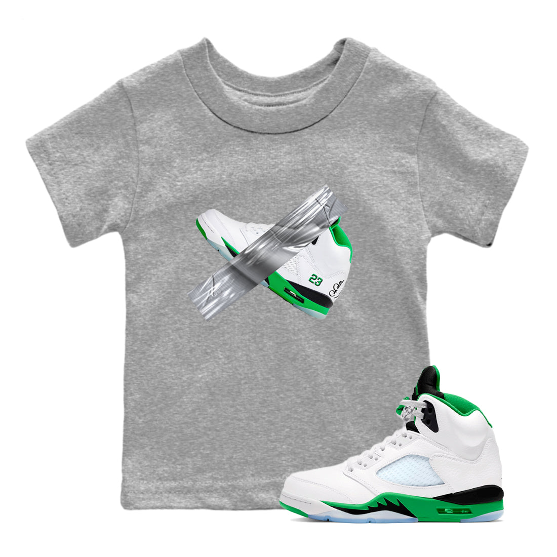 Duct Tape snkmatch Tees Kids - Air Jordan 5 Lucky Green