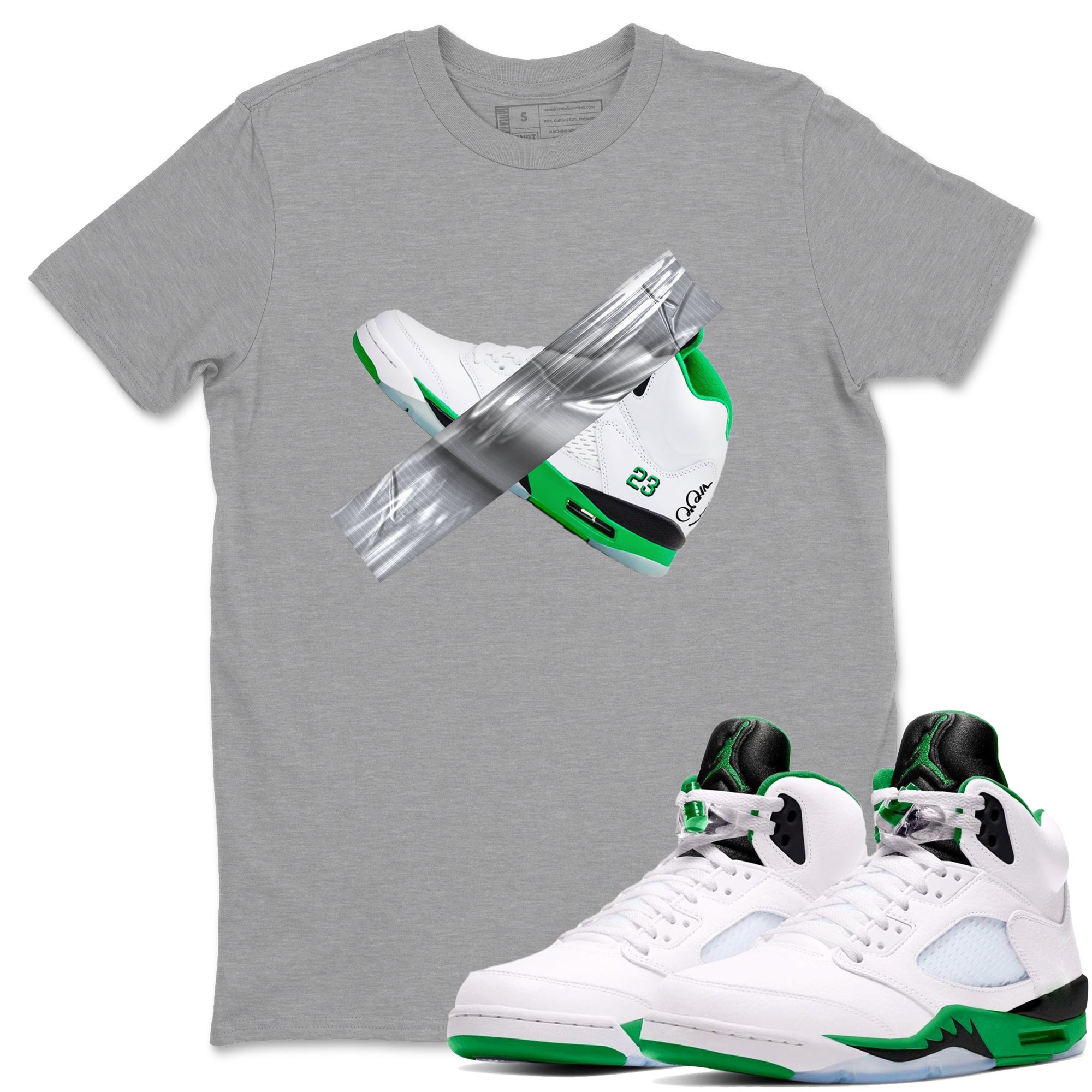 Duct Tape snkmatch Tees - Air Jordan 5 Lucky Green