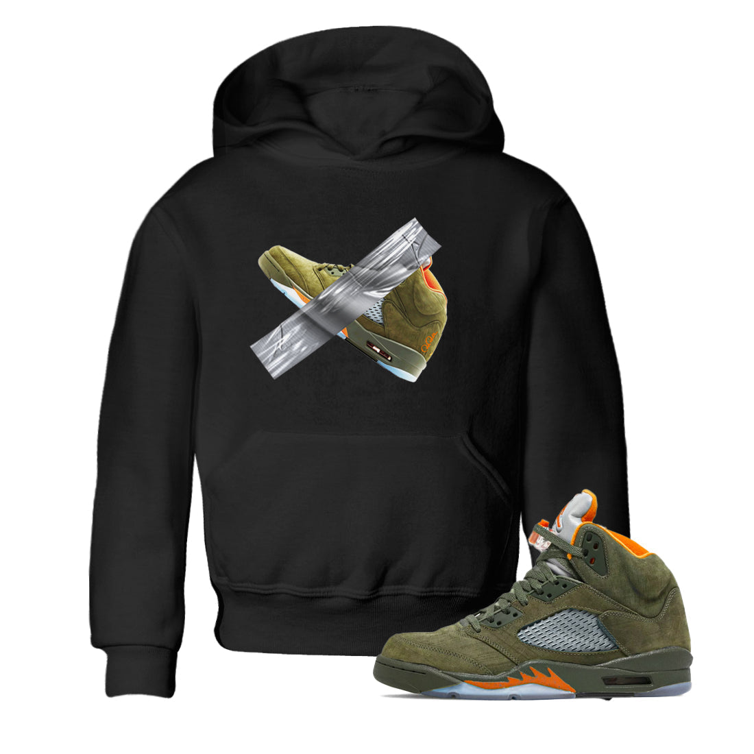 Duct Tape snkmatch Tees Kids - Air Jordan 5 Olive