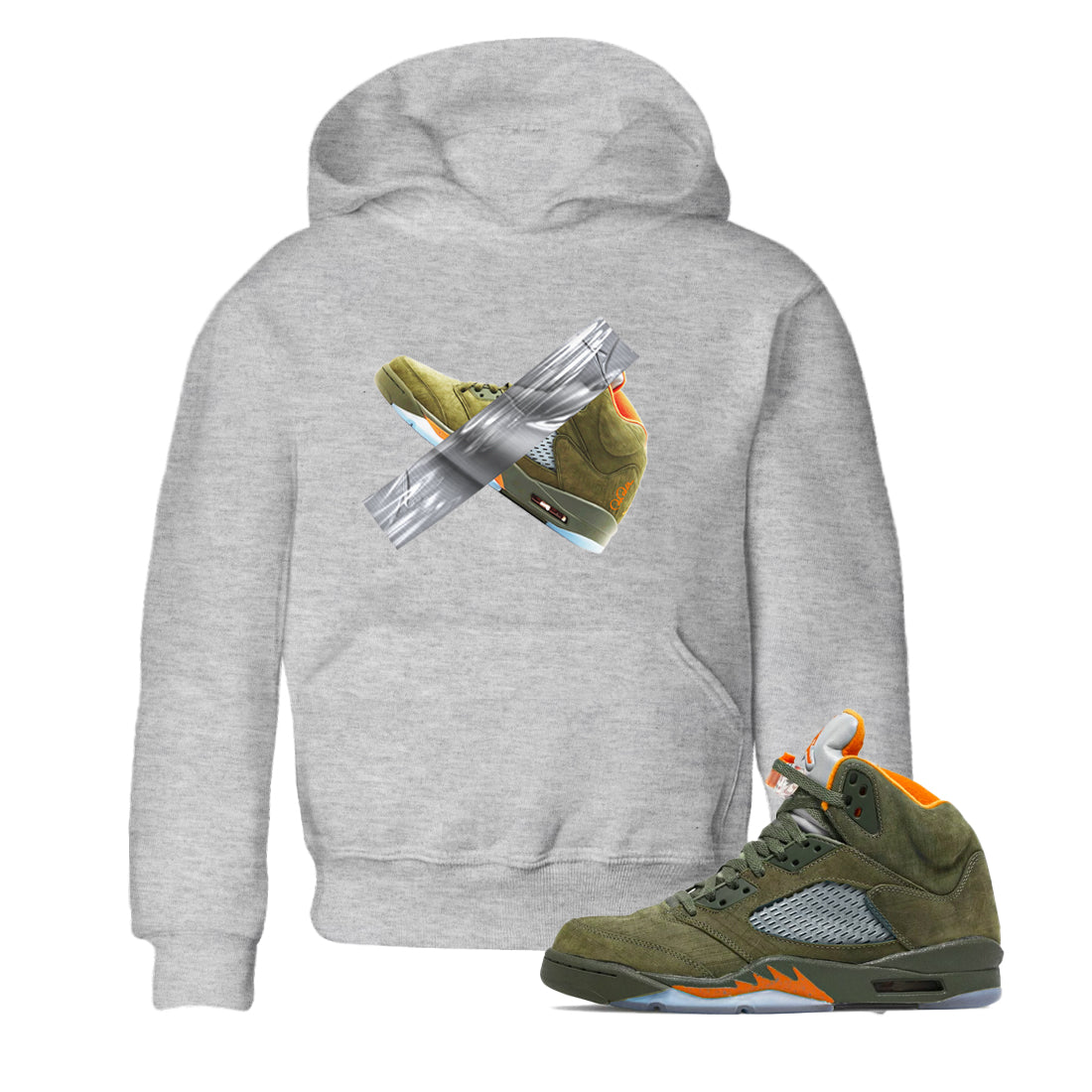Duct Tape snkmatch Tees Kids - Air Jordan 5 Olive