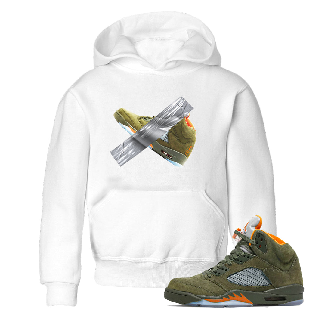 Duct Tape snkmatch Tees Kids - Air Jordan 5 Olive