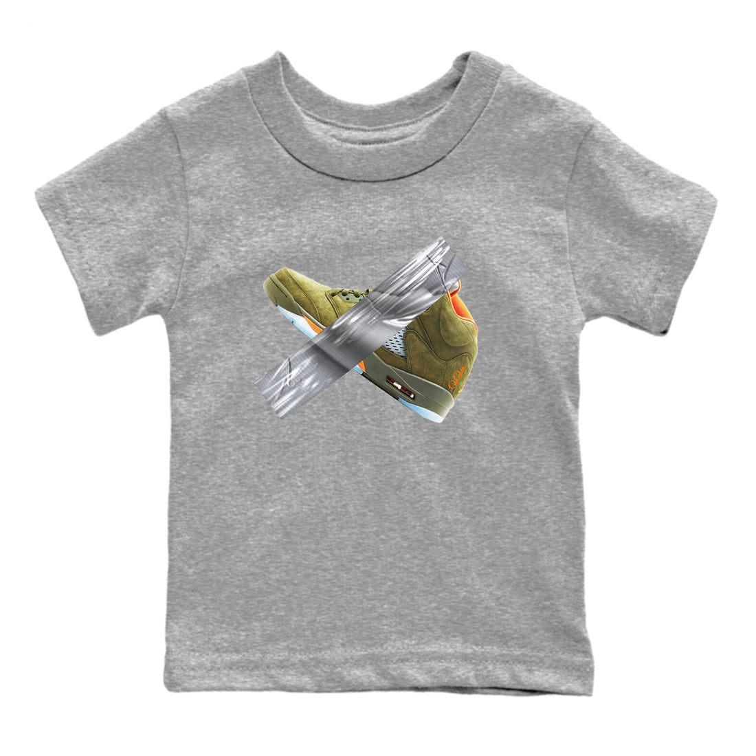 Duct Tape snkmatch Tees Kids - Air Jordan 5 Olive