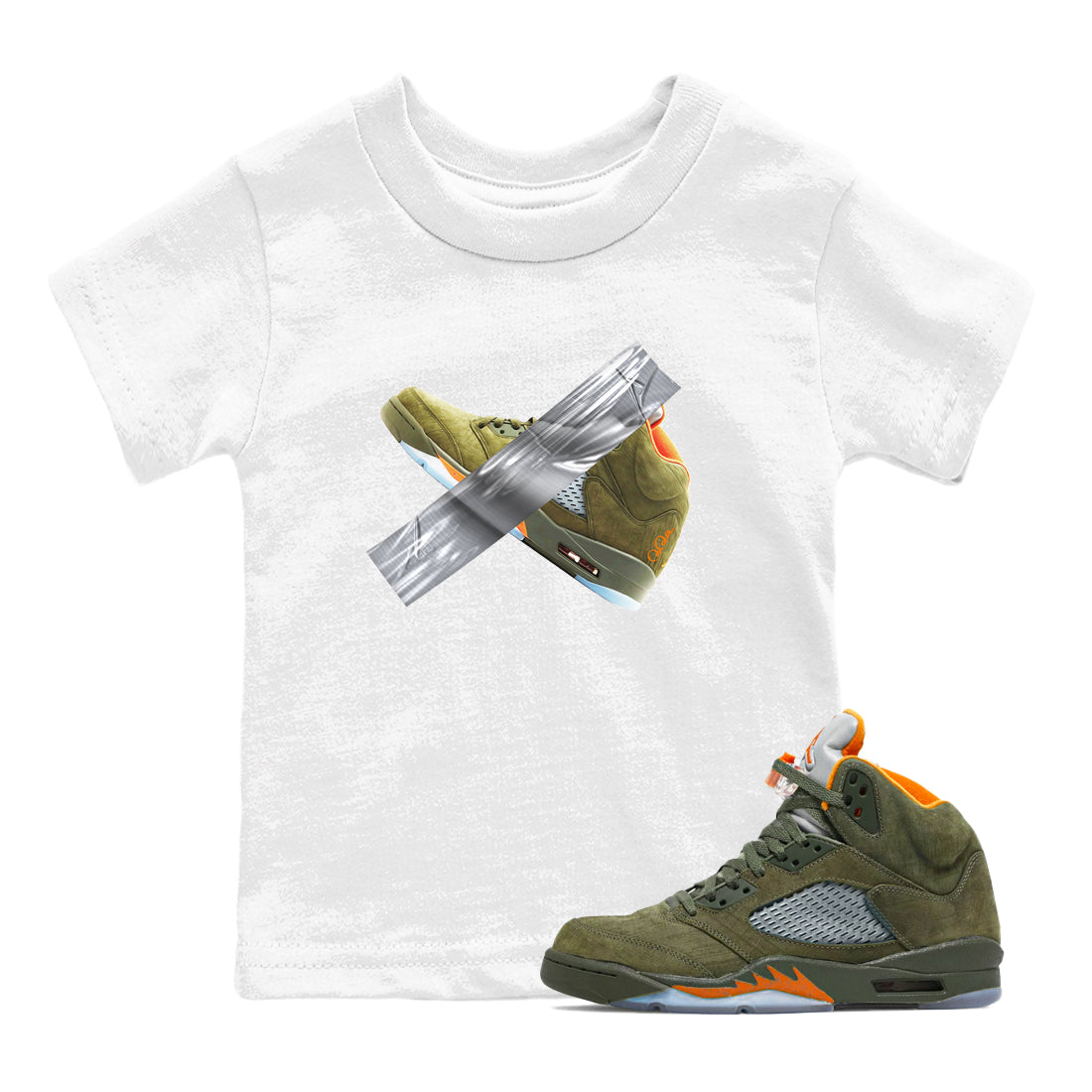 Duct Tape snkmatch Tees Kids - Air Jordan 5 Olive