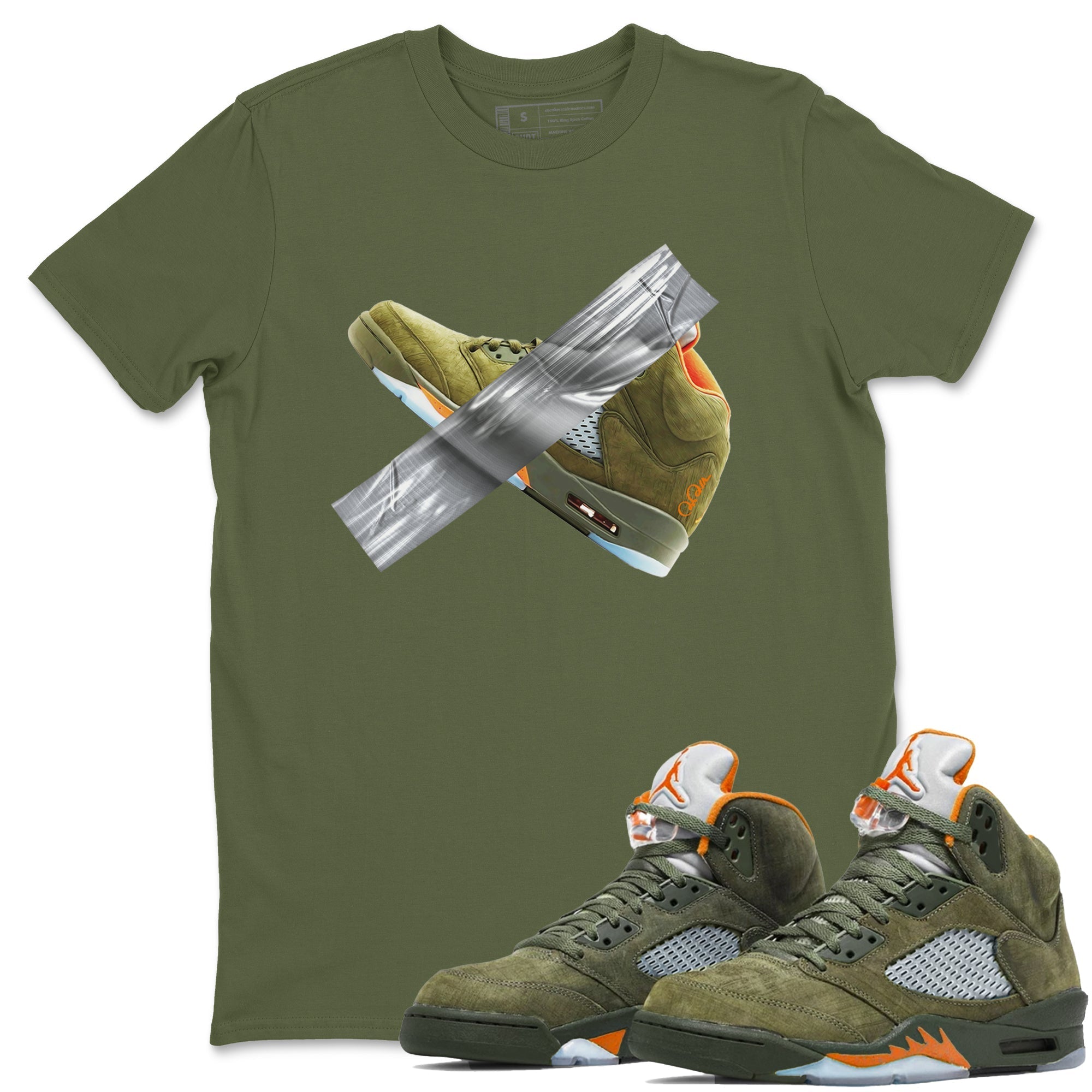Duct Tape snkmatch Tees - Air Jordan 5 Olive