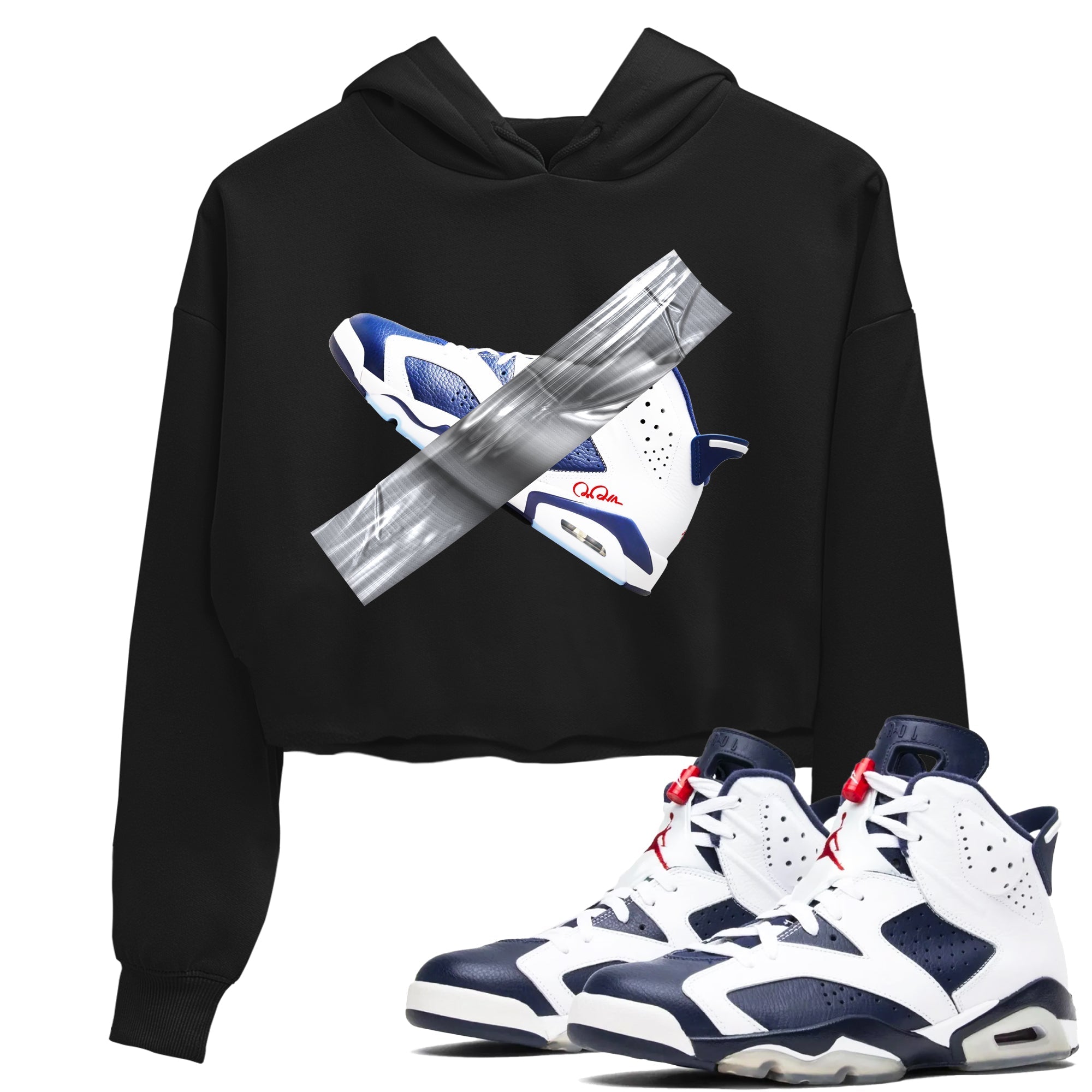 Duct Tape snkmatch Women's Top - Air Jordan 6 White And Midnight Navy