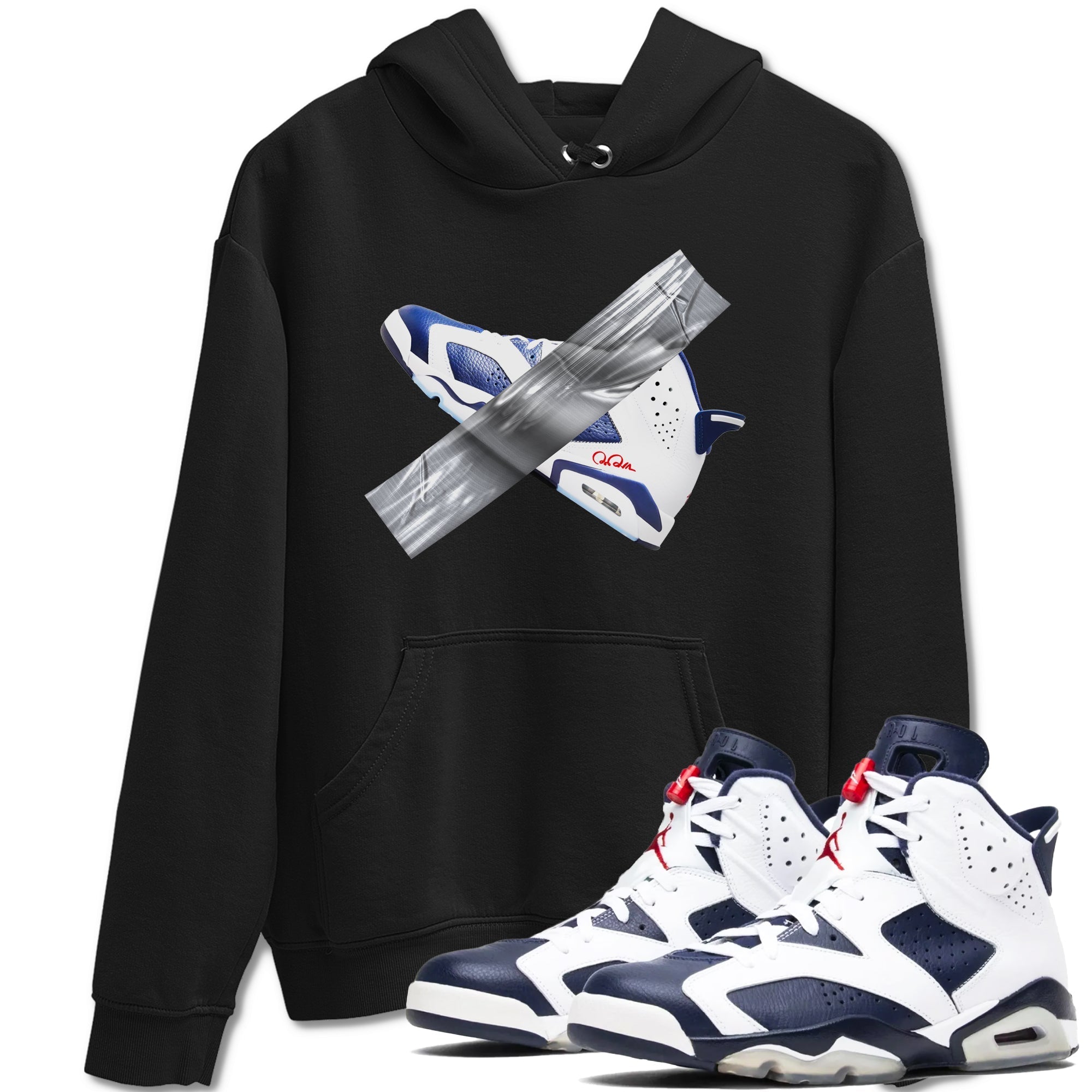 Duct Tape snkmatch Tees - Air Jordan 6 White And Midnight Navy