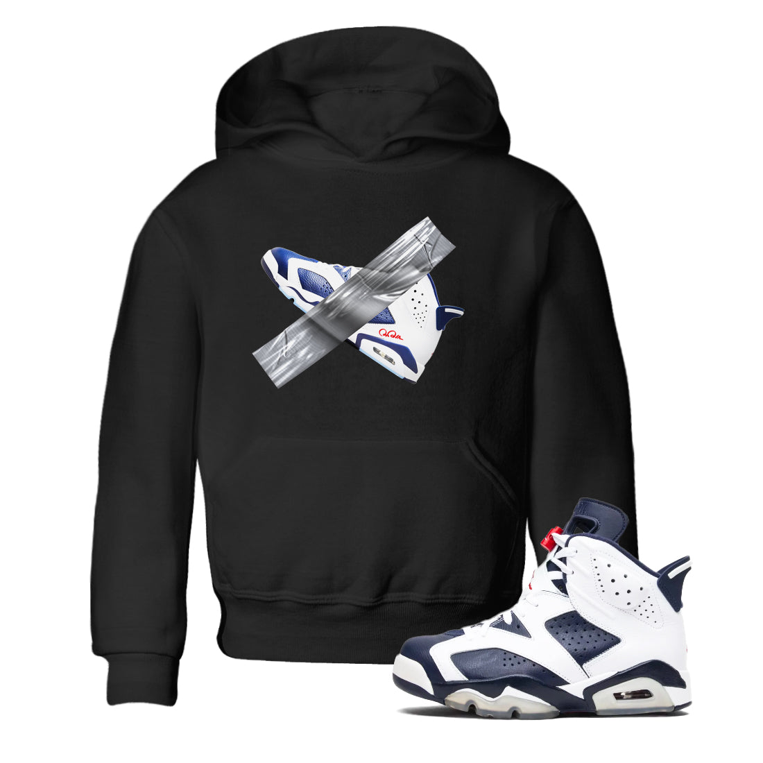 Duct Tape snkmatch Tees Kids - Air Jordan 6 White And Midnight Navy