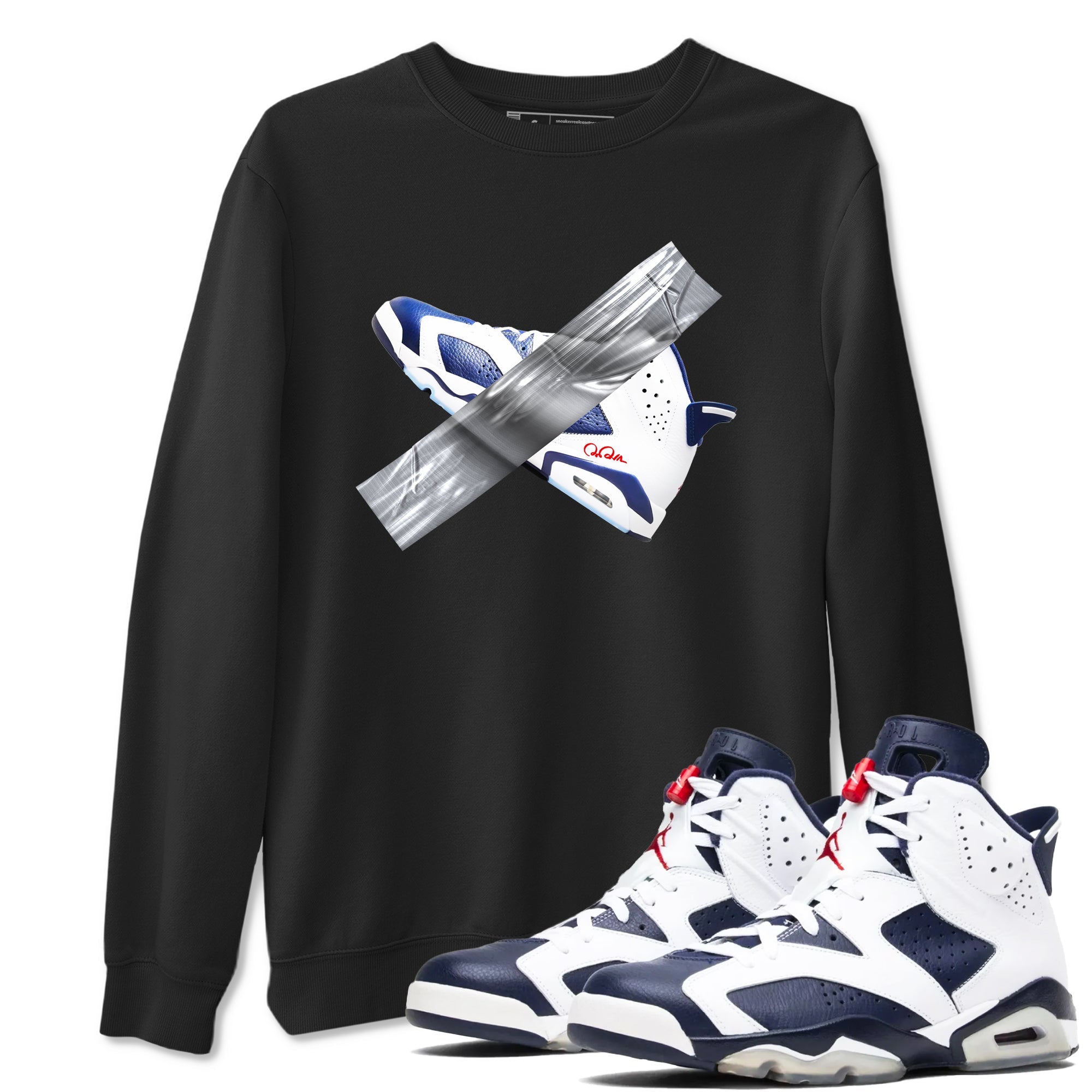 Duct Tape snkmatch Tees - Air Jordan 6 White And Midnight Navy