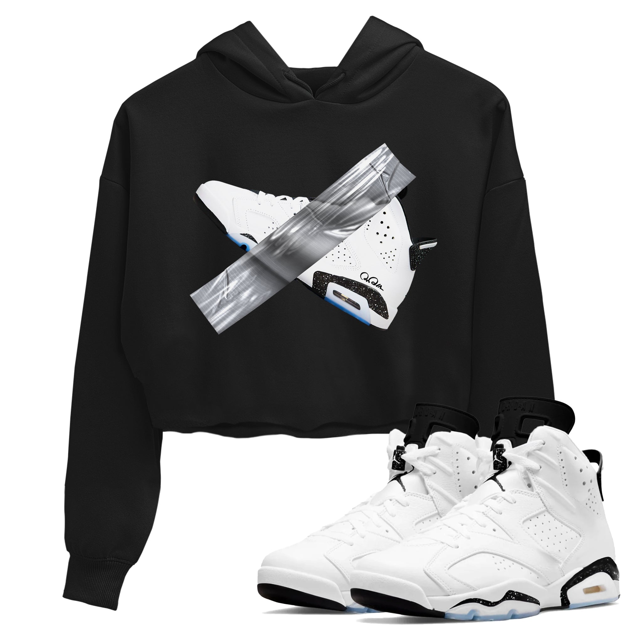 Duct Tape snkmatch Women's Top - Air Jordan 6 White Black