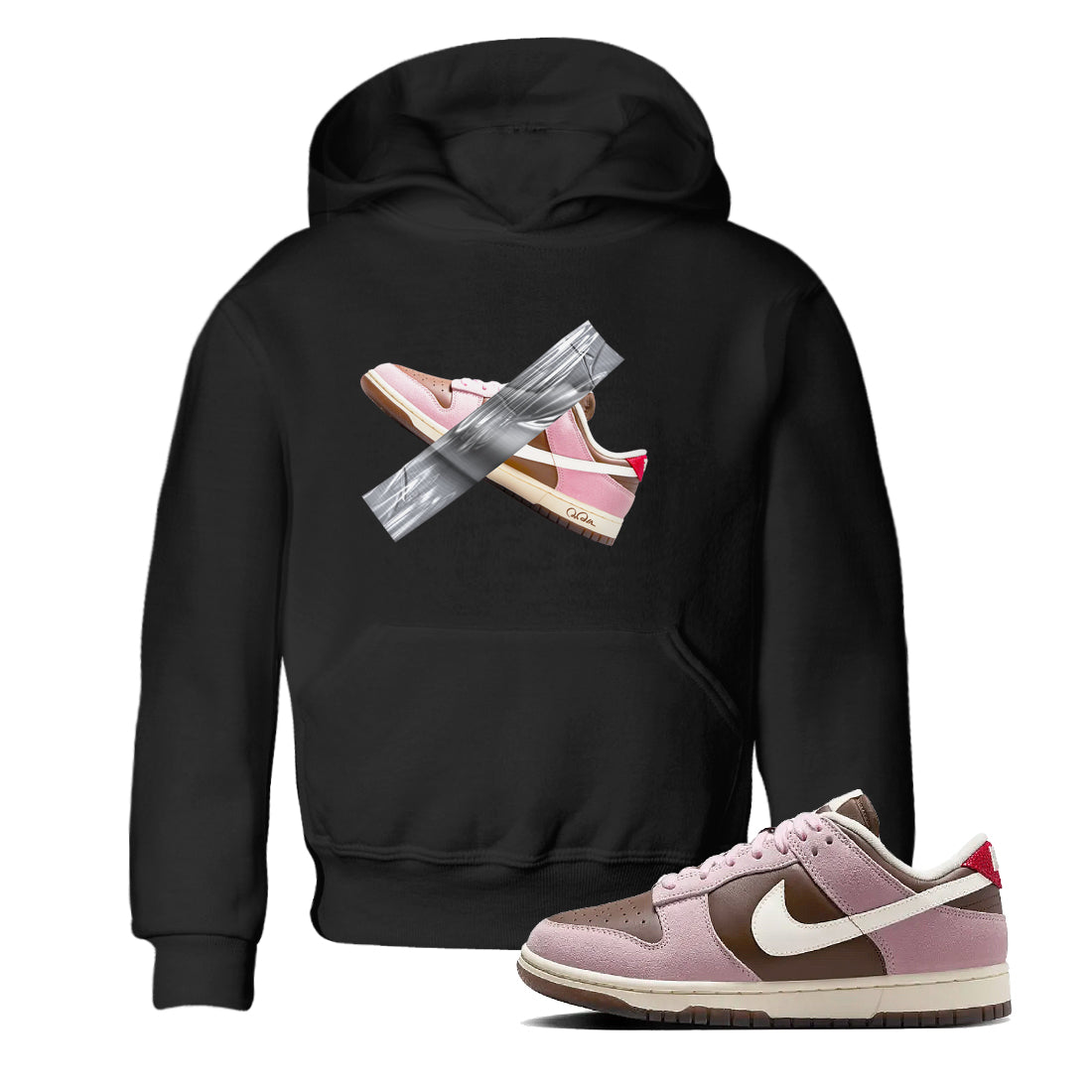 Duct Tape snkmatch Tees Kids - Dunk Cacao Wow And Pink Foam