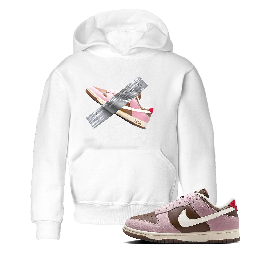 Duct Tape snkmatch Tees Kids - Dunk Cacao Wow And Pink Foam