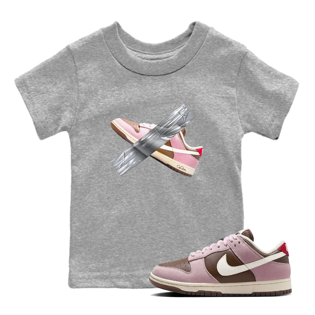 Duct Tape snkmatch Tees Kids - Dunk Cacao Wow And Pink Foam