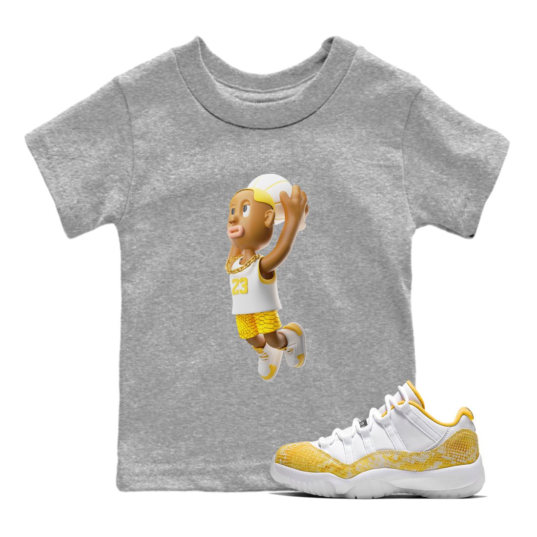 Dunkshot Boy Kids Tops - Air Jordan 11 Yellow Python