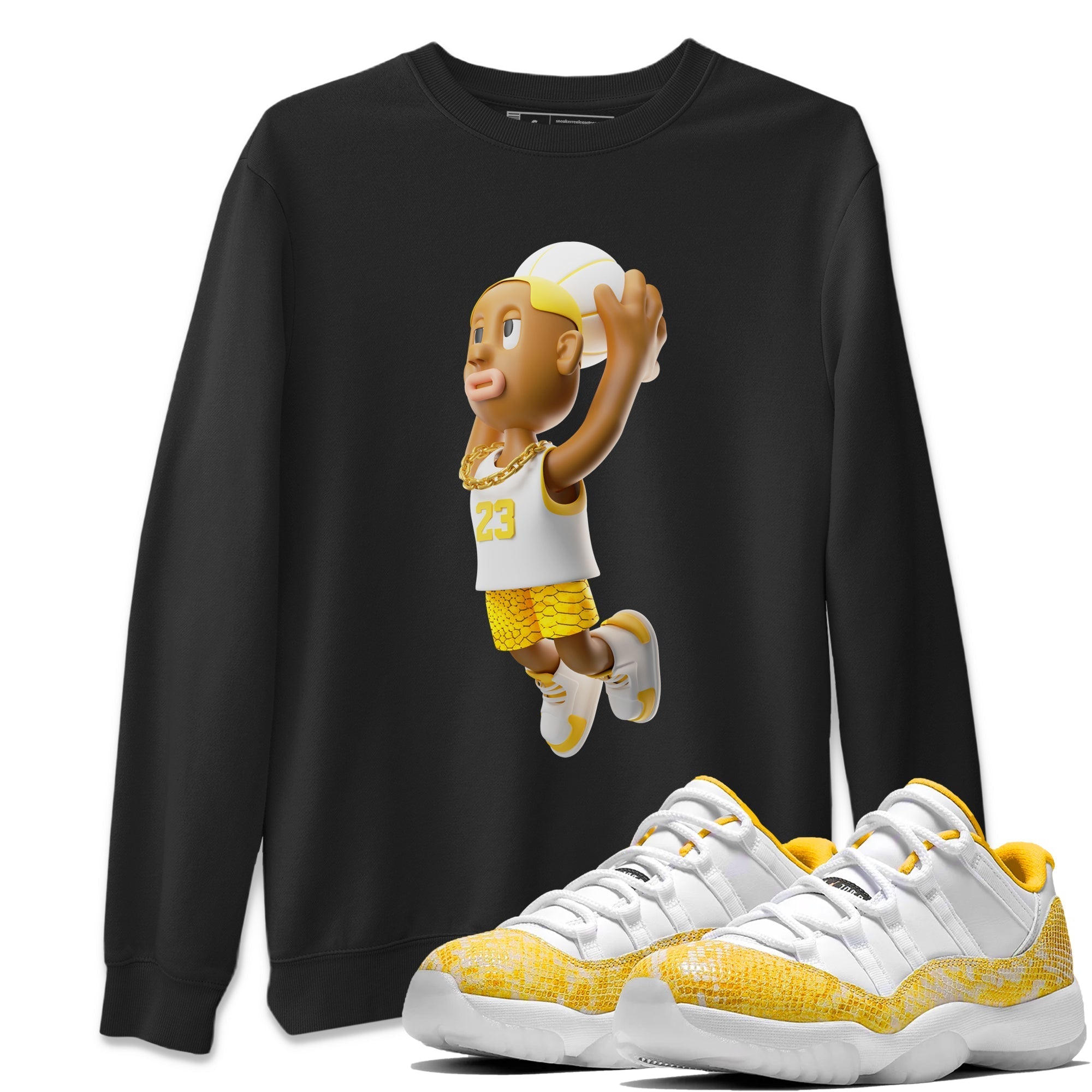 Dunkshot Boy Unisex Tops - Air Jordan 11 Yellow Python