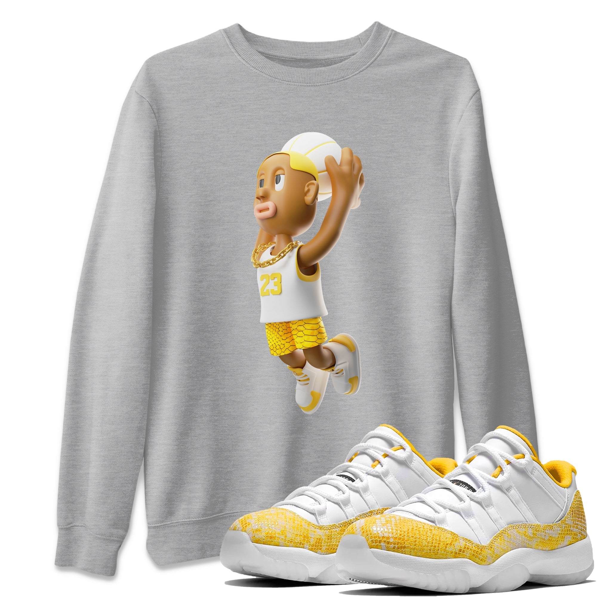 Dunkshot Boy Unisex Tops - Air Jordan 11 Yellow Python