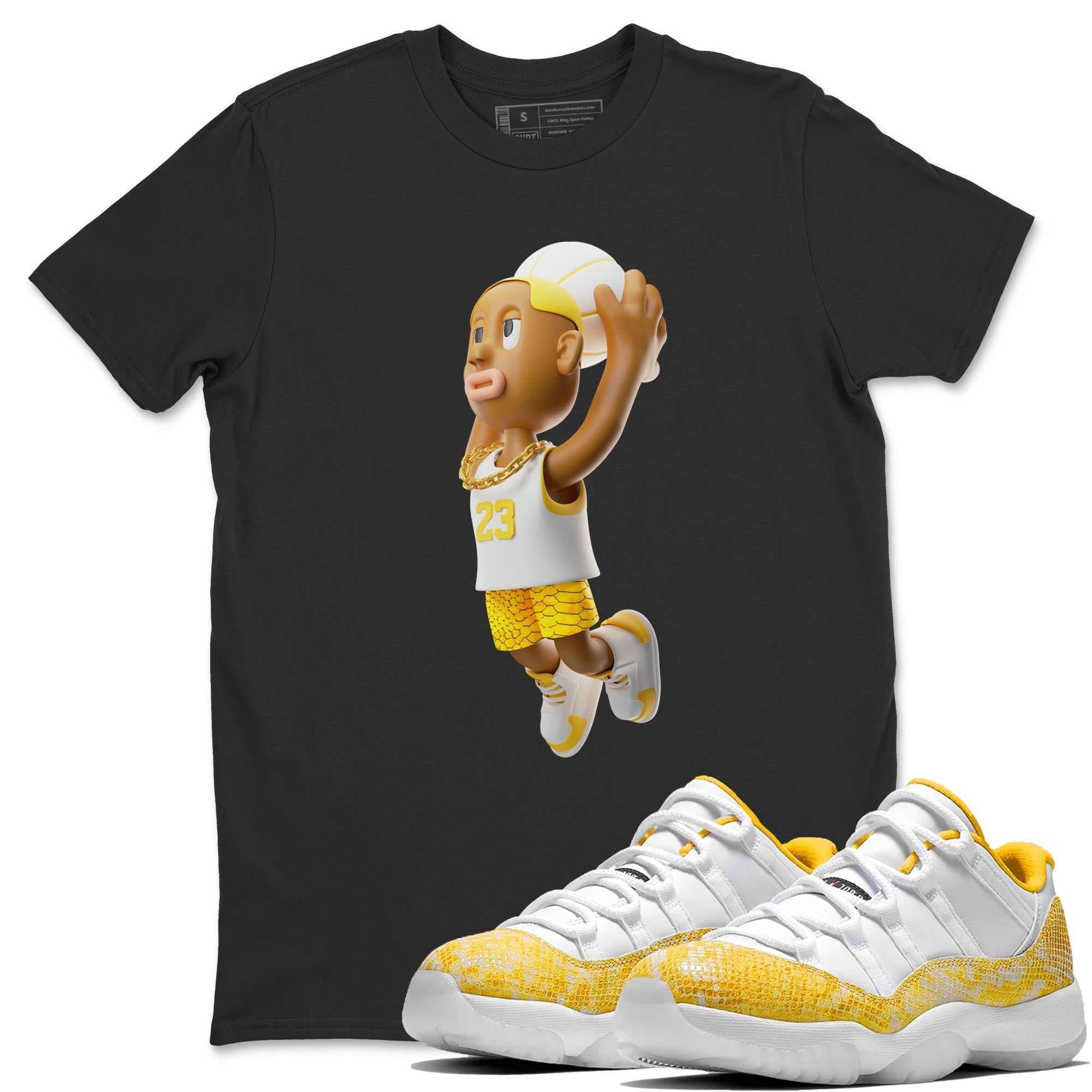 Dunkshot Boy Unisex Tops - Air Jordan 11 Yellow Python