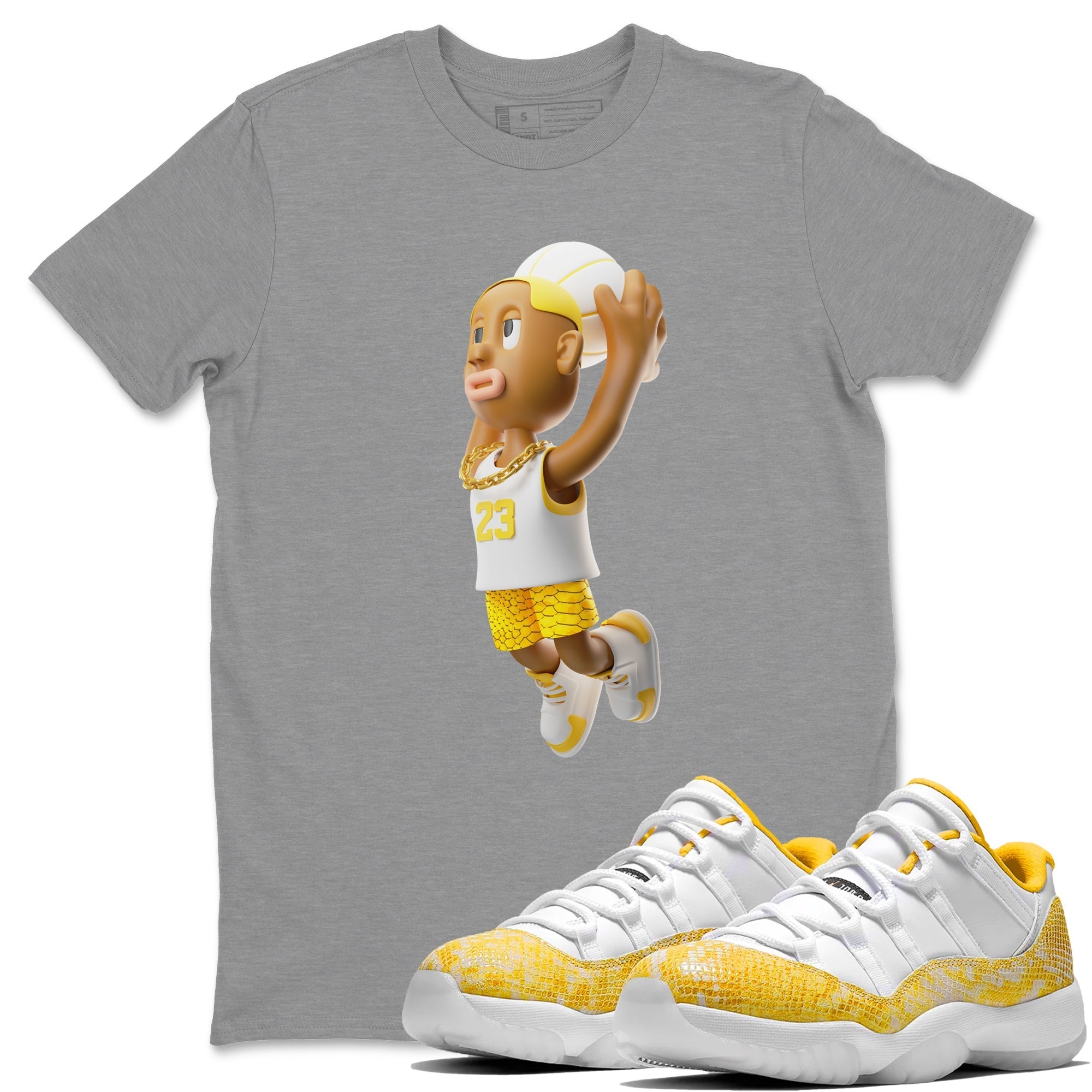 Dunkshot Boy Unisex Tops - Air Jordan 11 Yellow Python