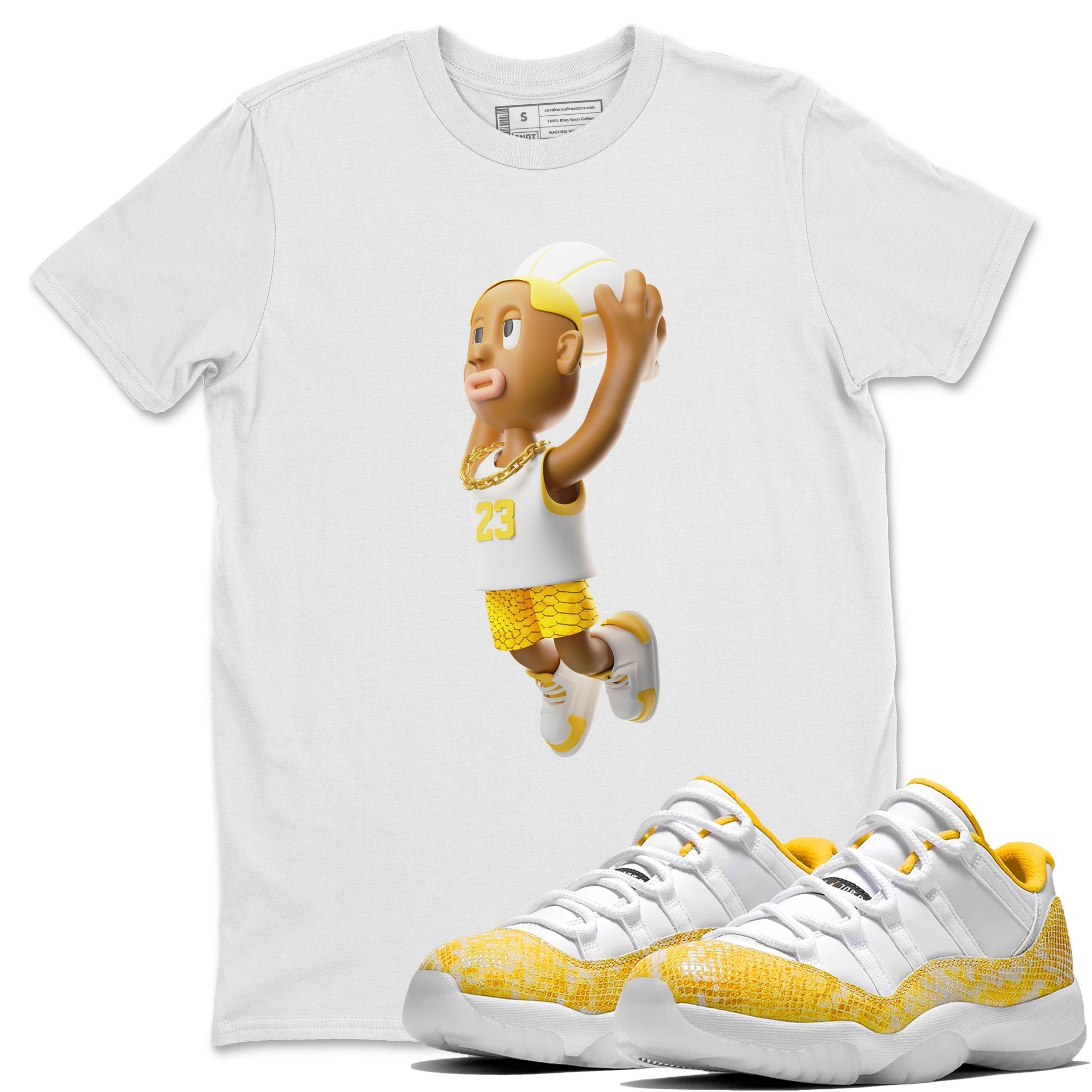 Dunkshot Boy Unisex Tops - Air Jordan 11 Yellow Python