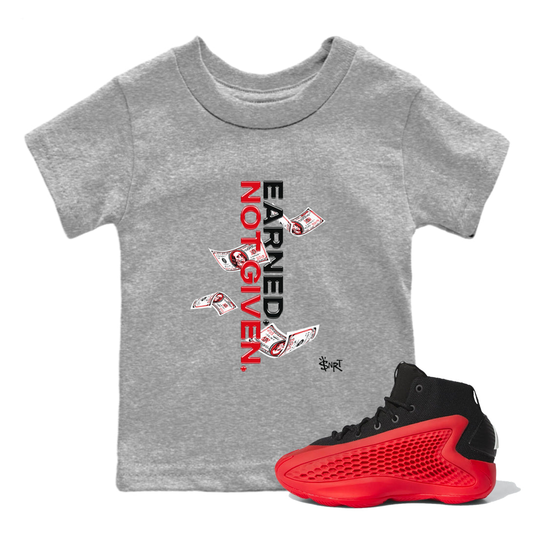Earned Not Given snkmatch Tees Kids - AE 1 Bred