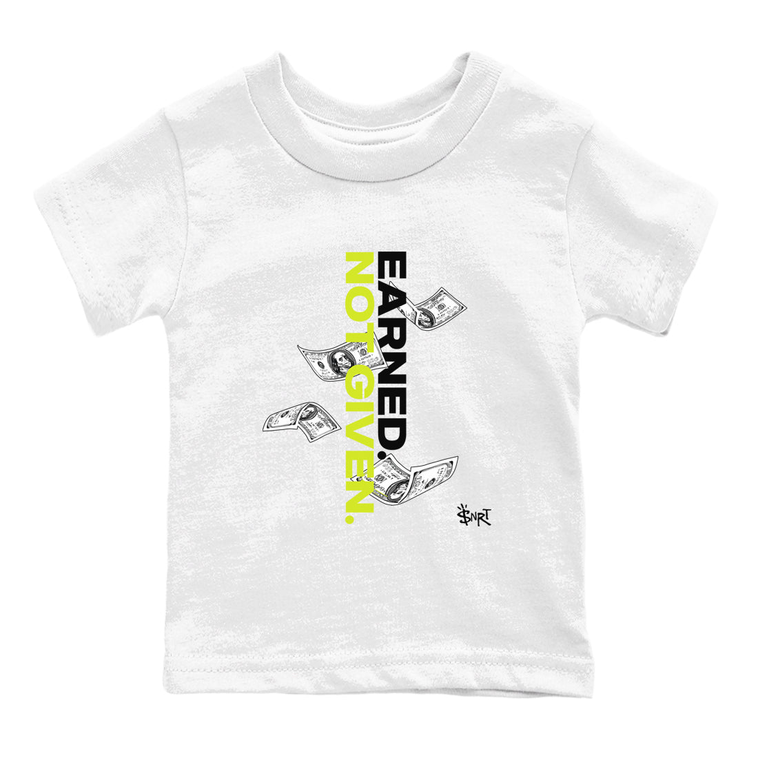 Earned Not Given snkmatch Tees Kids - Air Foamposite One Black Volt