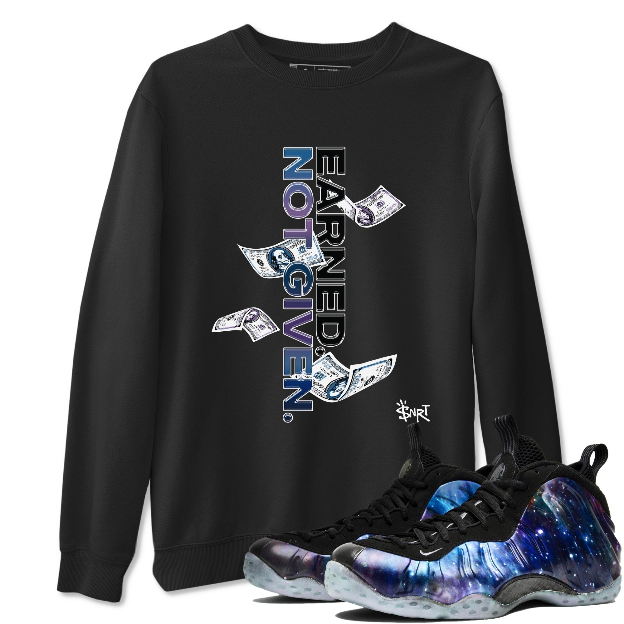 Earned Not Given snkmatch Tees - Air Foamposite One Galaxy