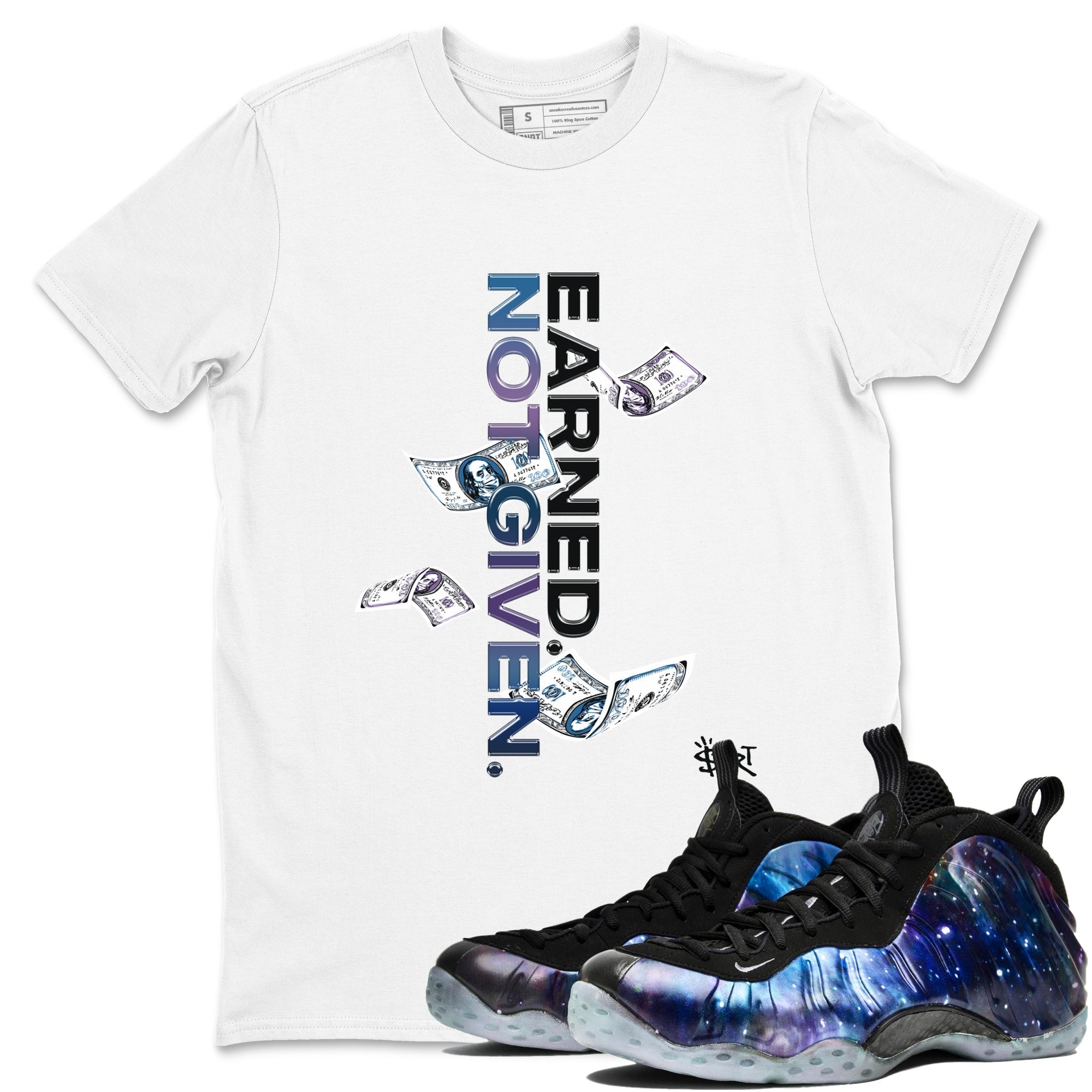 Earned Not Given snkmatch Tees - Air Foamposite One Galaxy