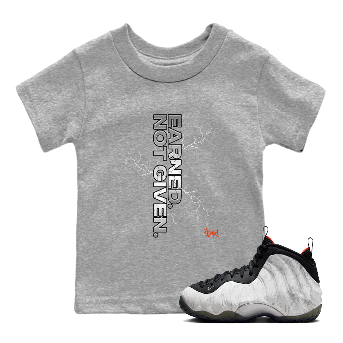 Earned Not Given snkmatch Tees Kids - Air Foamposite One Jin
