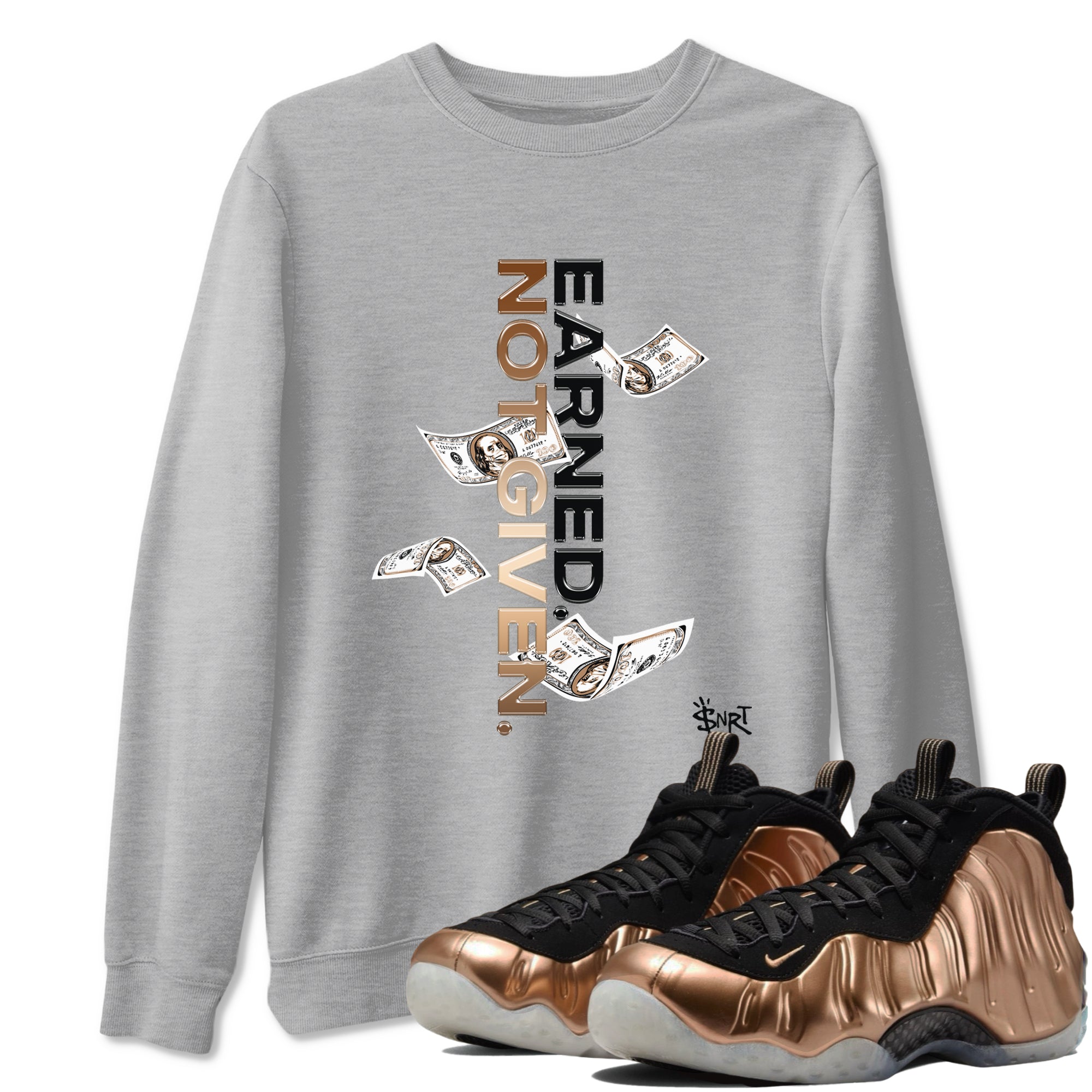 Earned Not Given snkmatch Tees - Air Foamposite One Metallic Copper