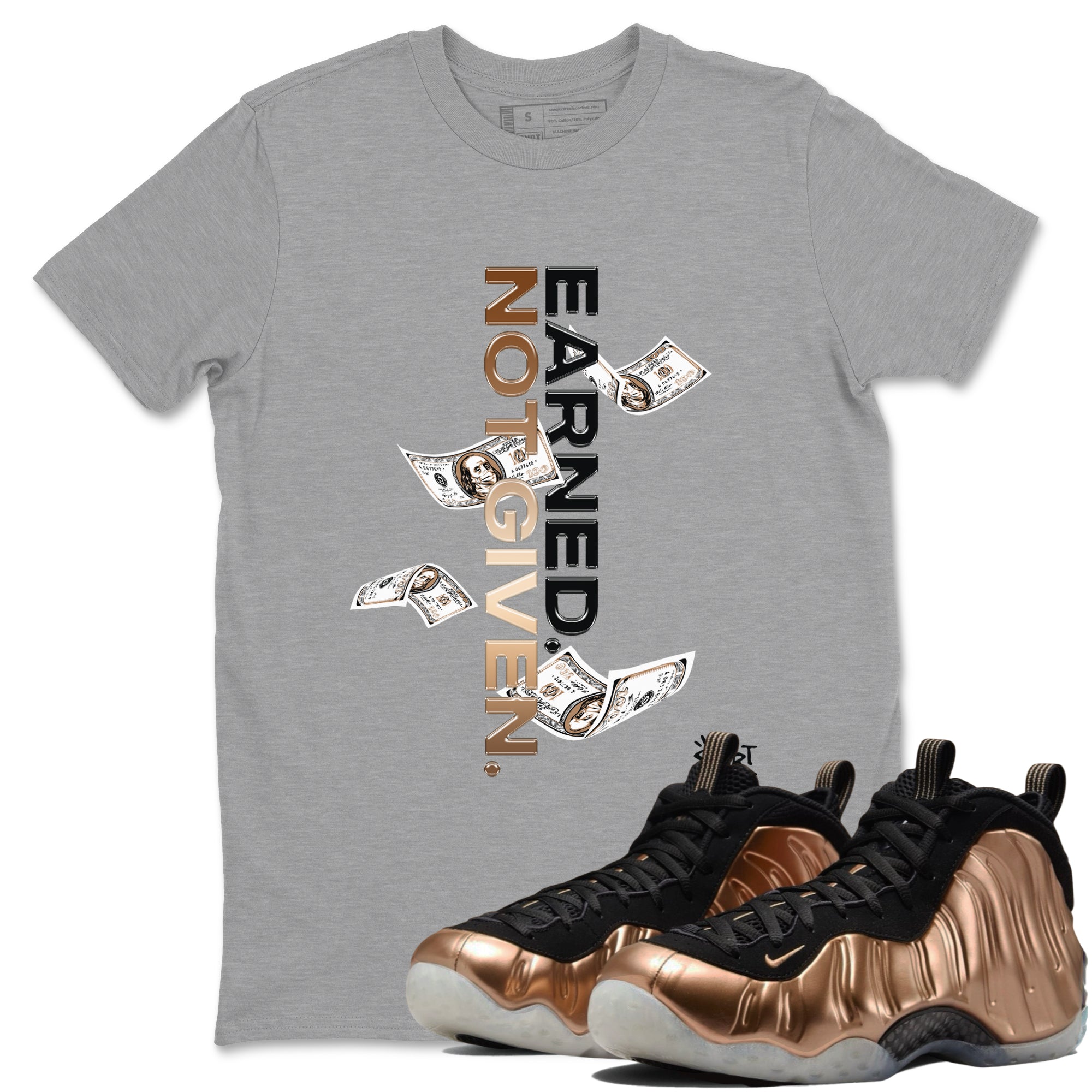 Earned Not Given snkmatch Tees - Air Foamposite One Metallic Copper