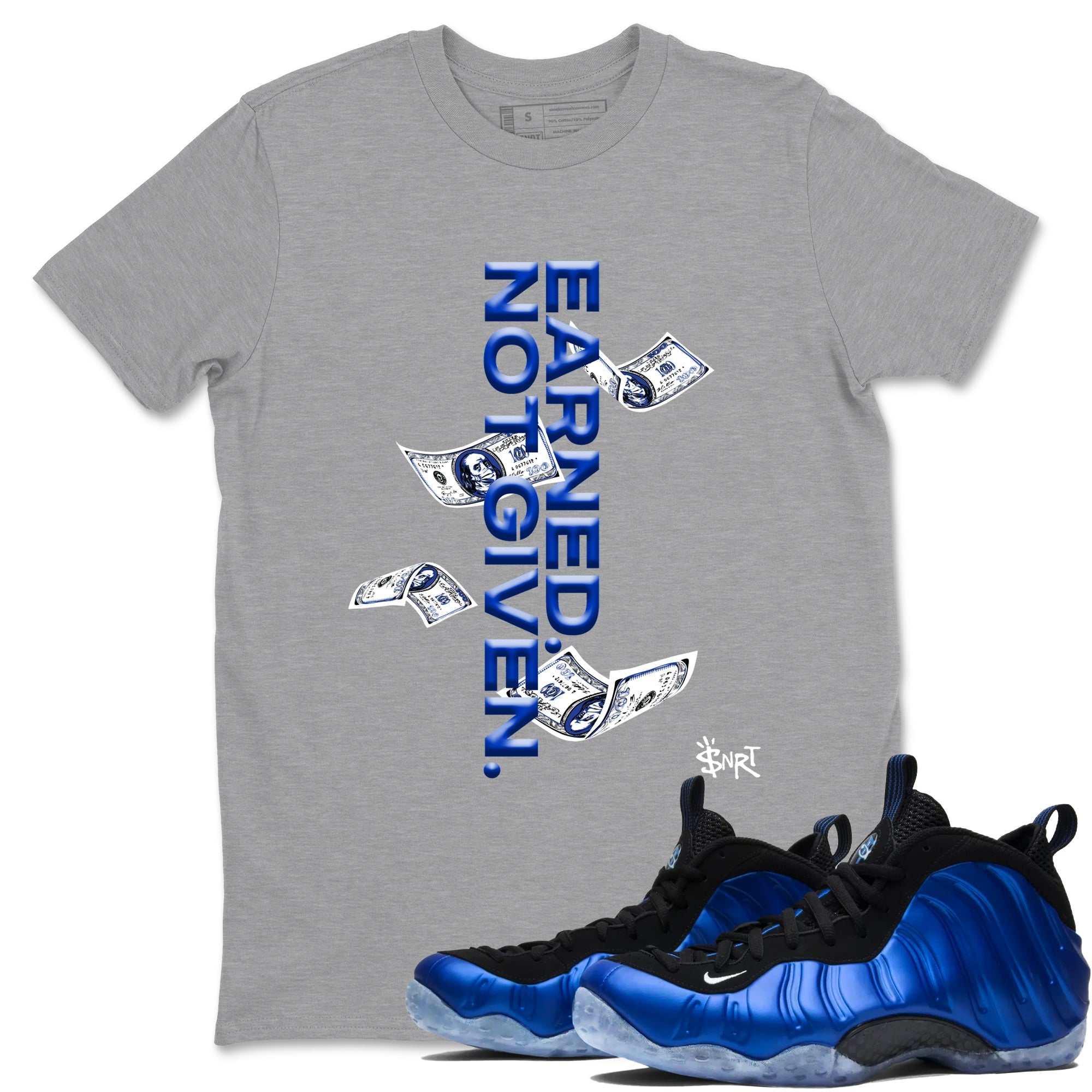 Earned Not Given snkmatch Tees - Air Foamposite One Royal