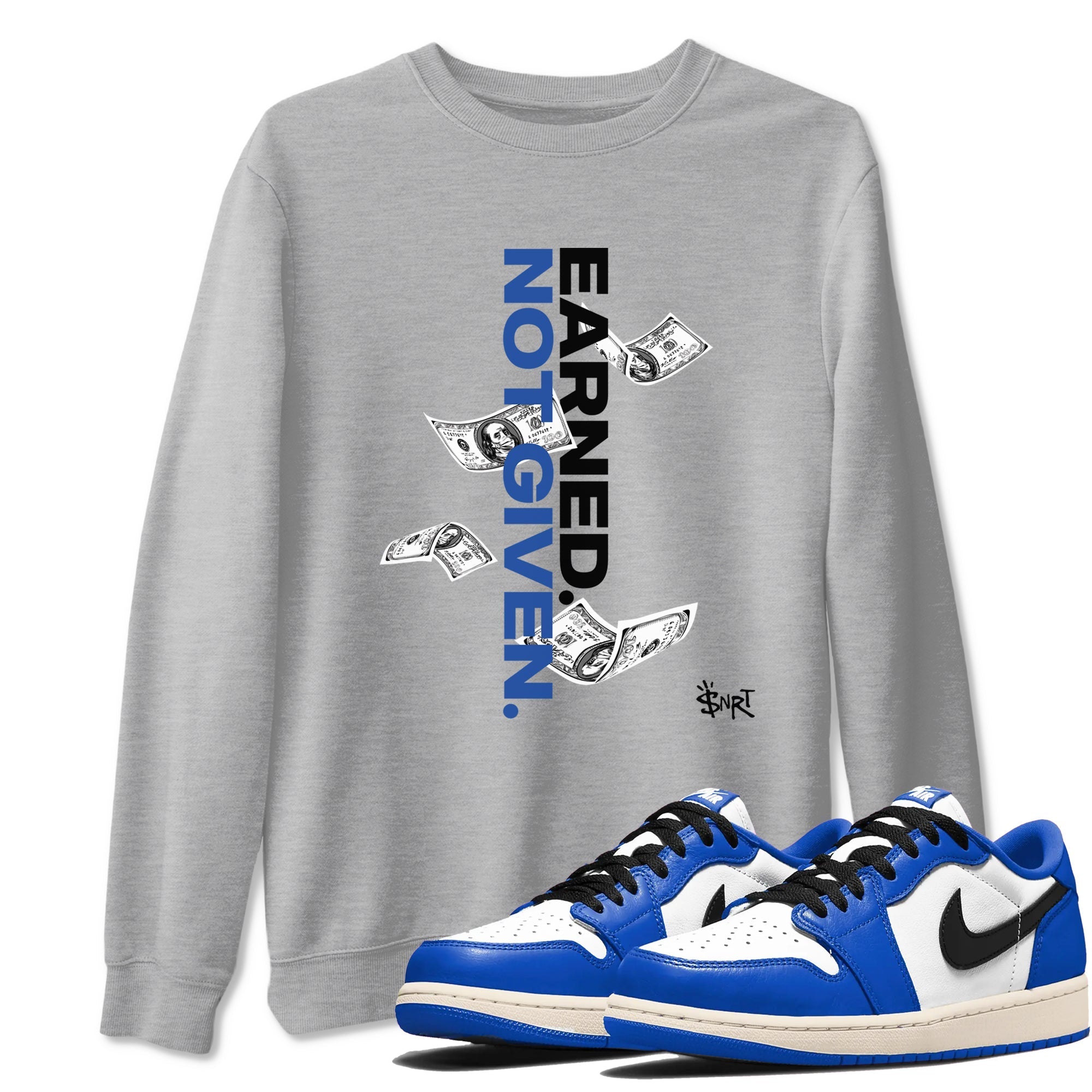 Earned Not Given snkmatch Tees - Air Jordan 1 Game Royal