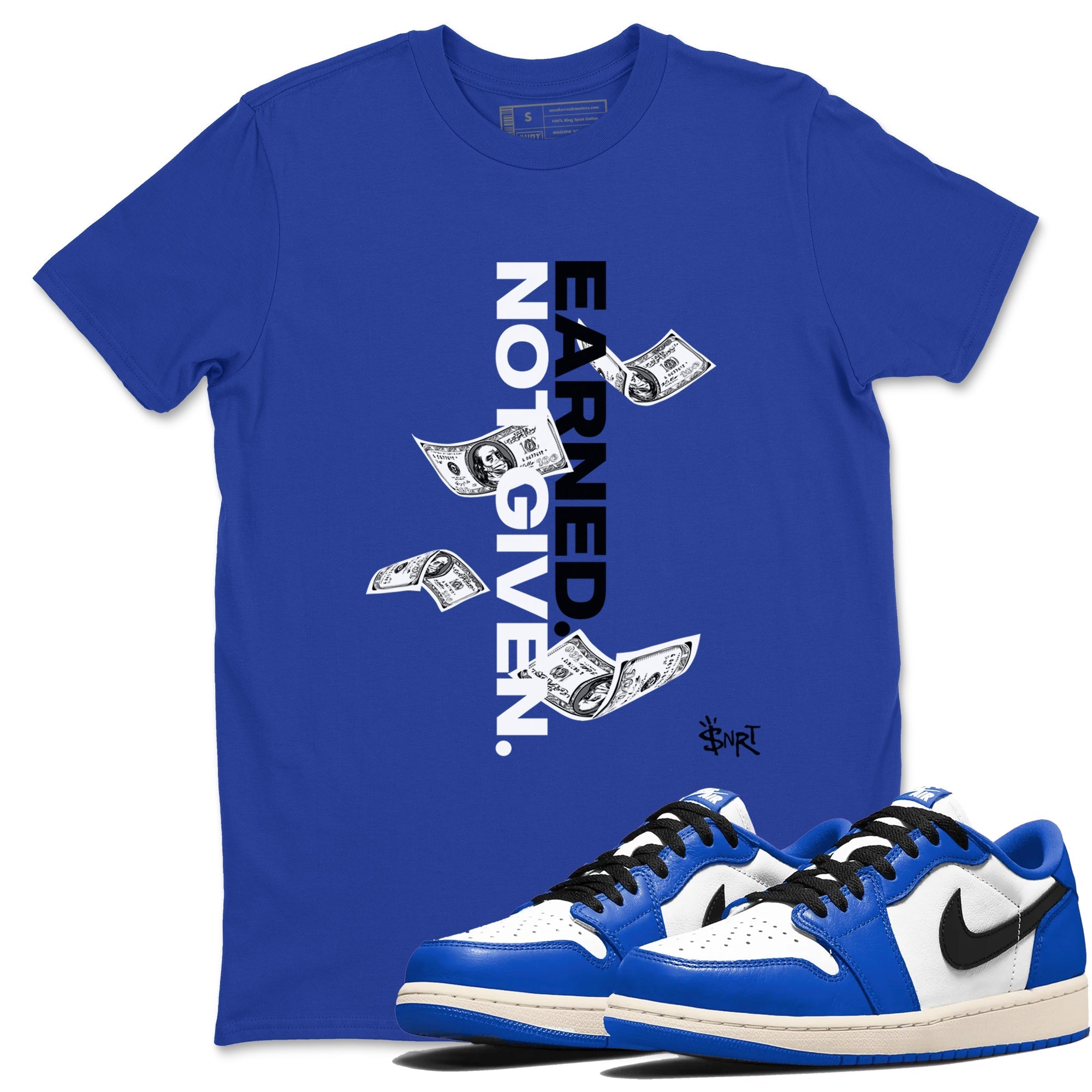 Earned Not Given snkmatch Tees - Air Jordan 1 Game Royal