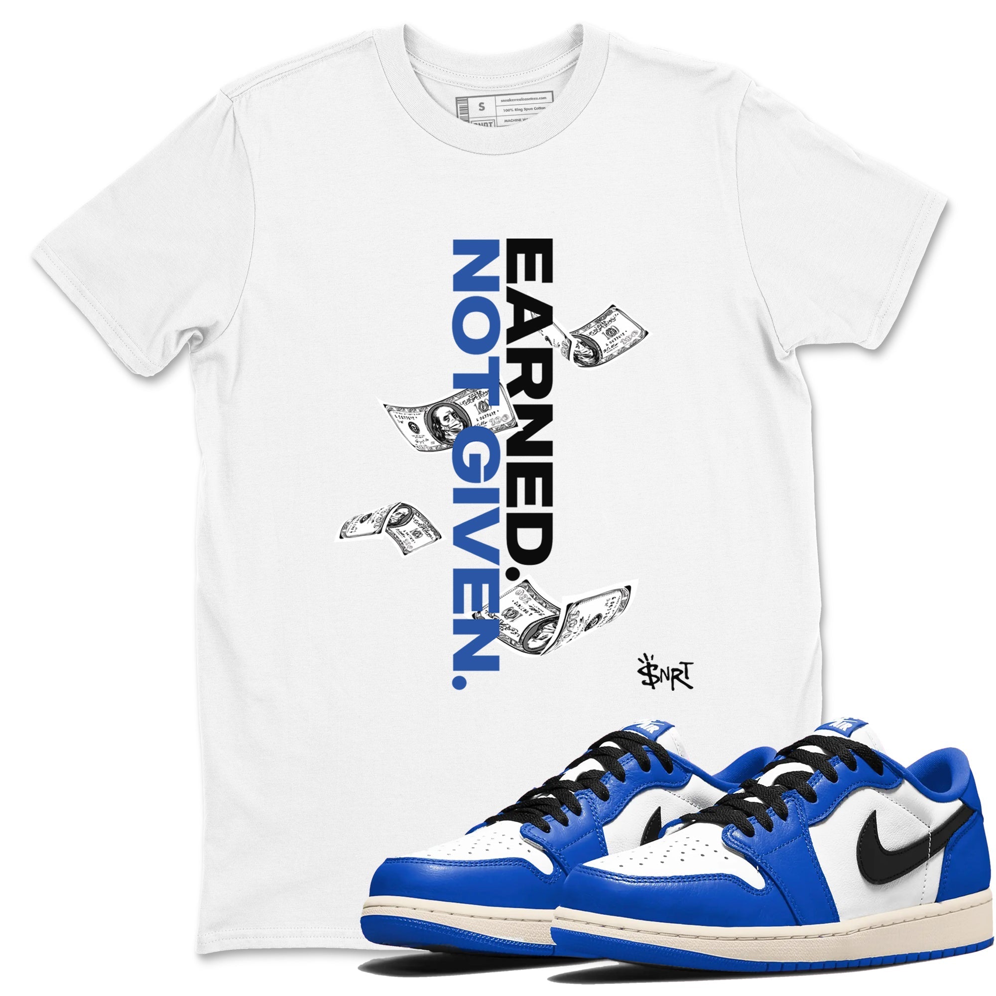 Earned Not Given snkmatch Tees - Air Jordan 1 Game Royal