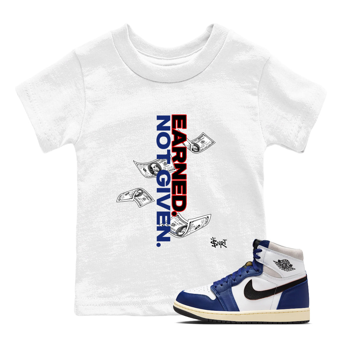 Earned Not Given snkmatch Tees Kids - Air Jordan 1 Rare Air