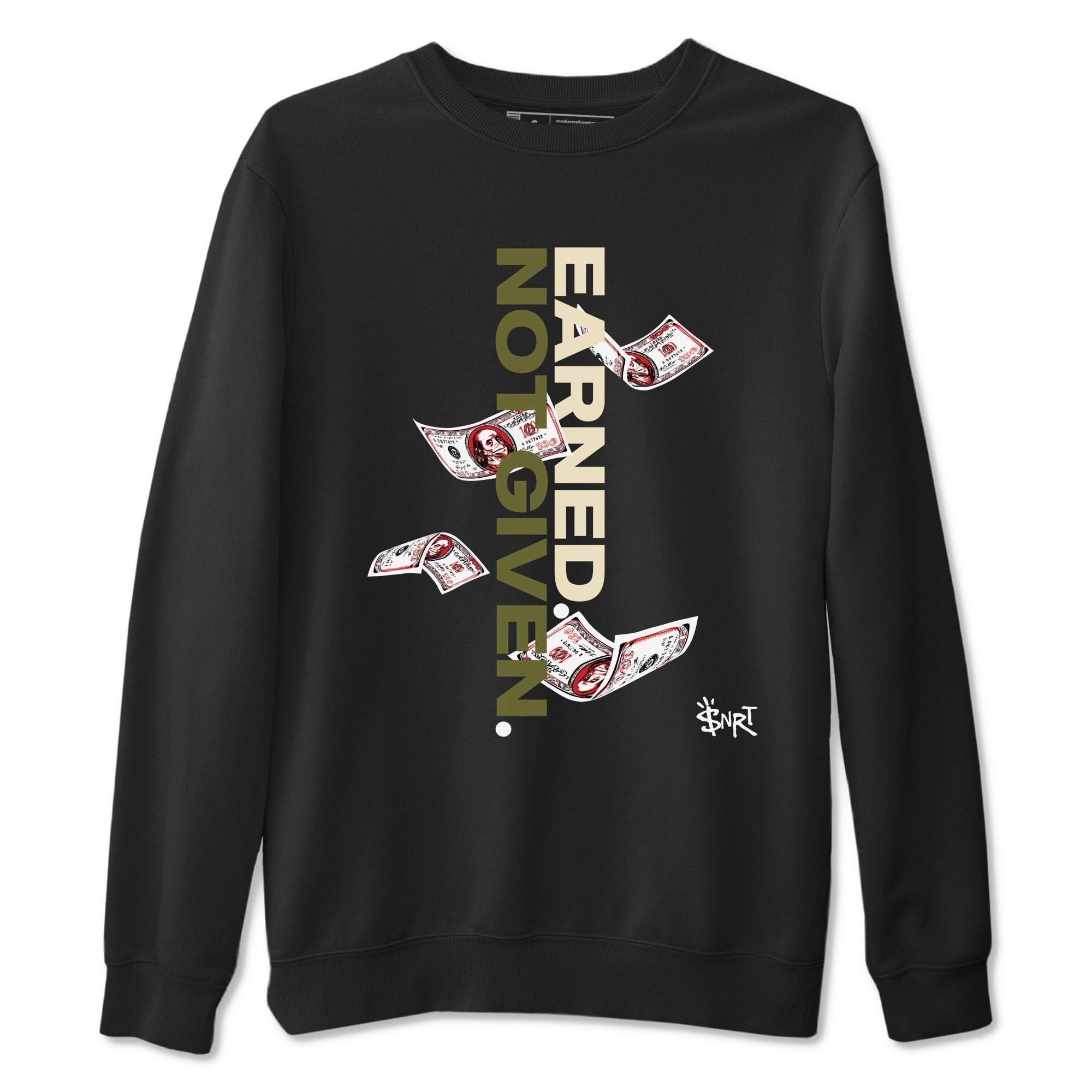 Earned Not Given snkmatch Tees - Air Jordan 1 Travis Scott Medium Olive